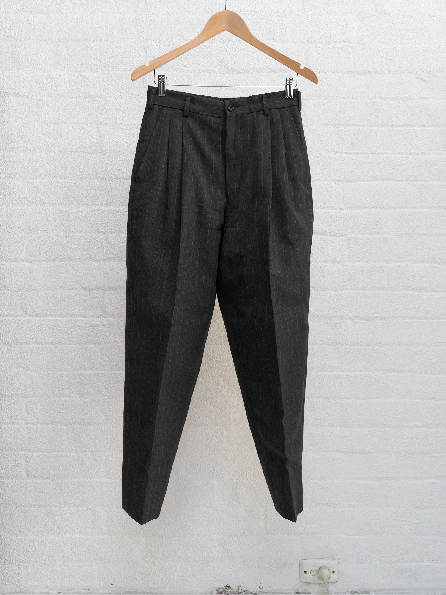 Comme des Garcons Homme Plus 1990 grey wool stripe 2 button