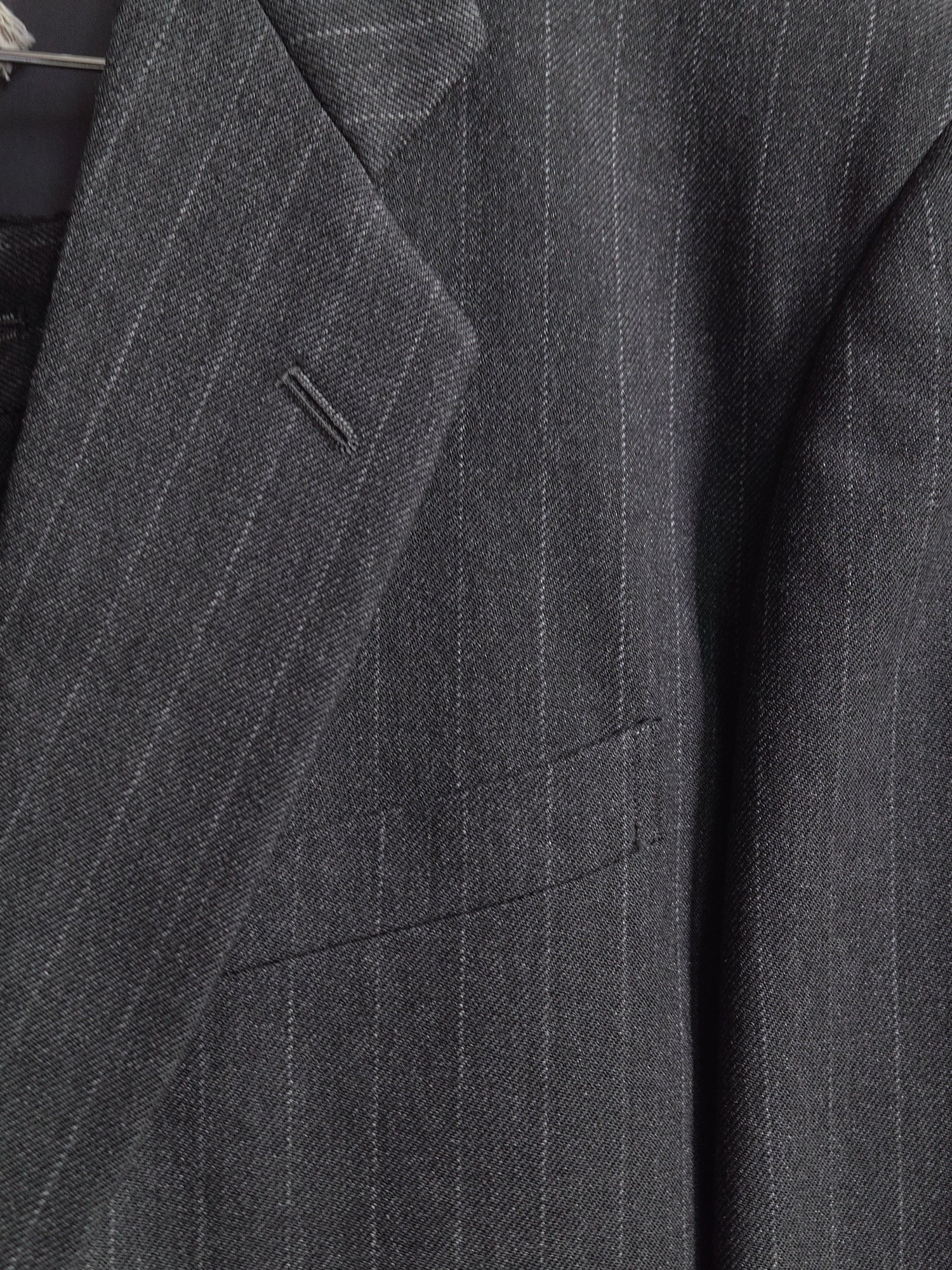 Comme des Garcons Homme Plus 1990 grey wool stripe 2 button suit - mens S