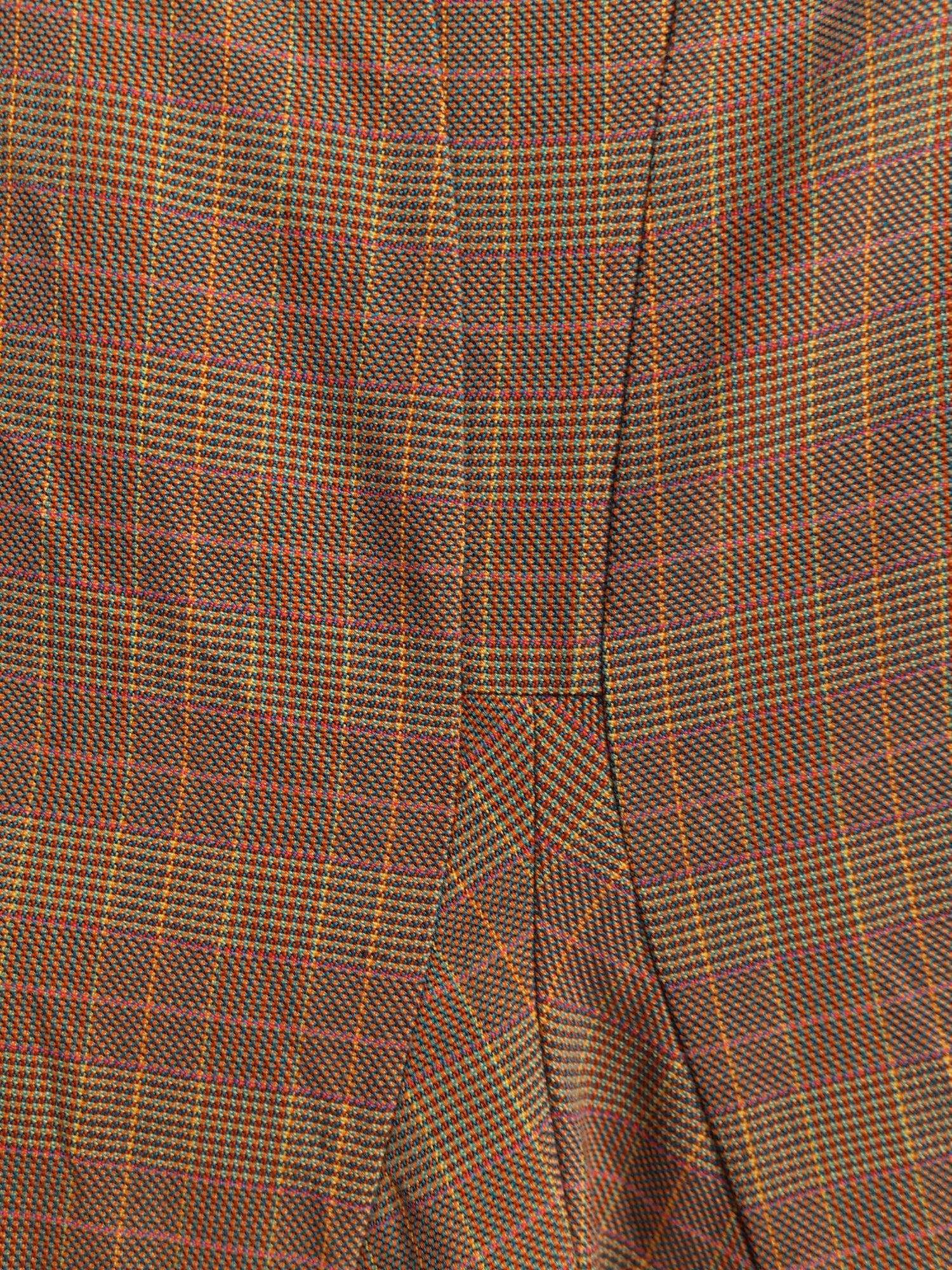 Junya Watanabe Comme des Garcons 1997 orange wool check curved seam skirt - M