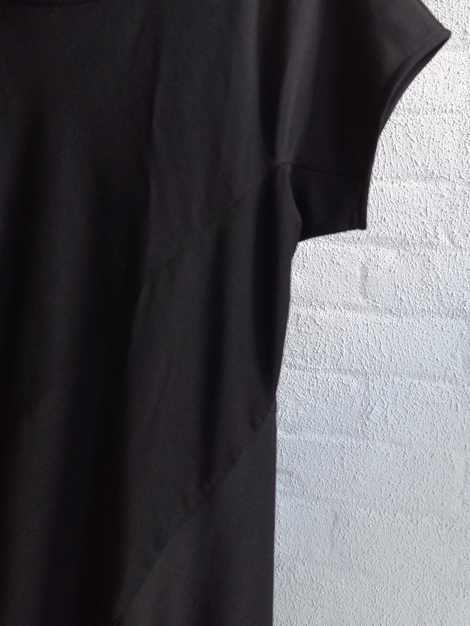 Comme des Garcons 1992 black wool gabardine short sleeve panelled dress - sz M