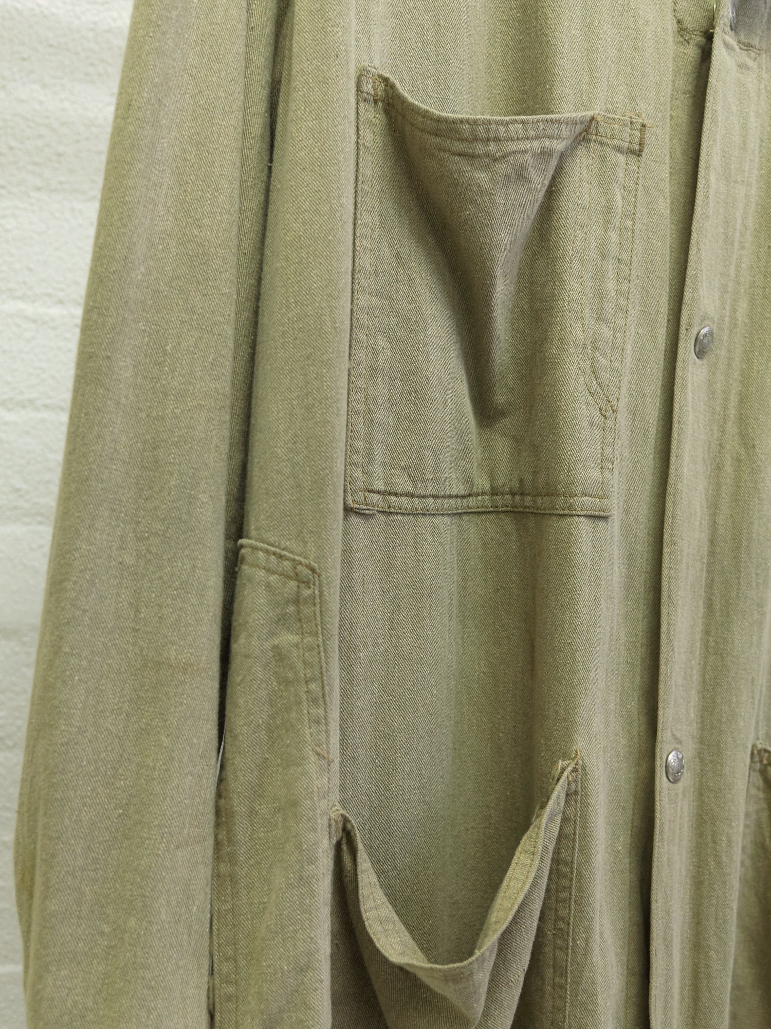 Dubbleware 1930s-40s beige cotton multi pocket chore coat - size M L