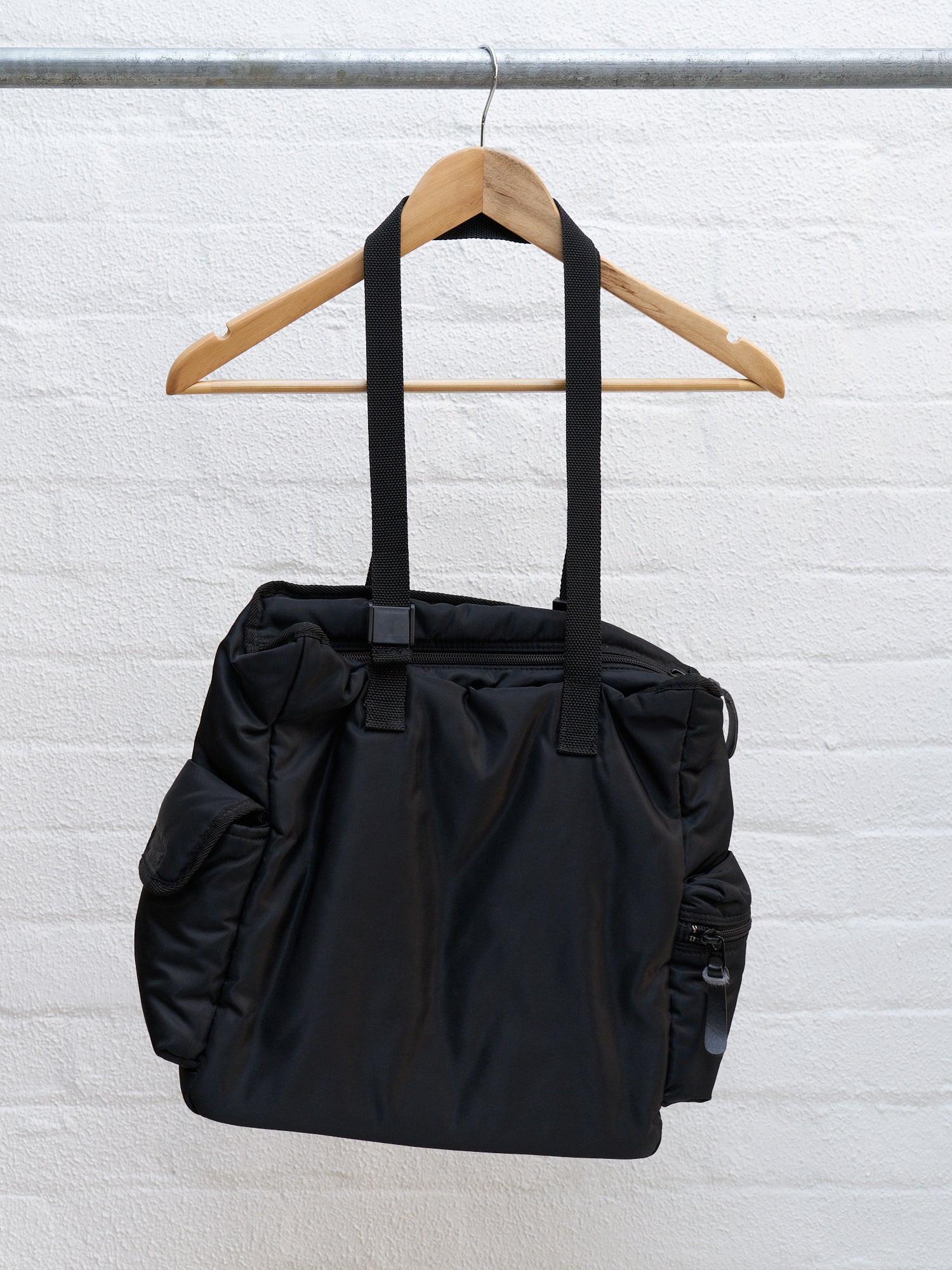 Jean Paul Gaultier 1990s black nylon padded shoulder bag