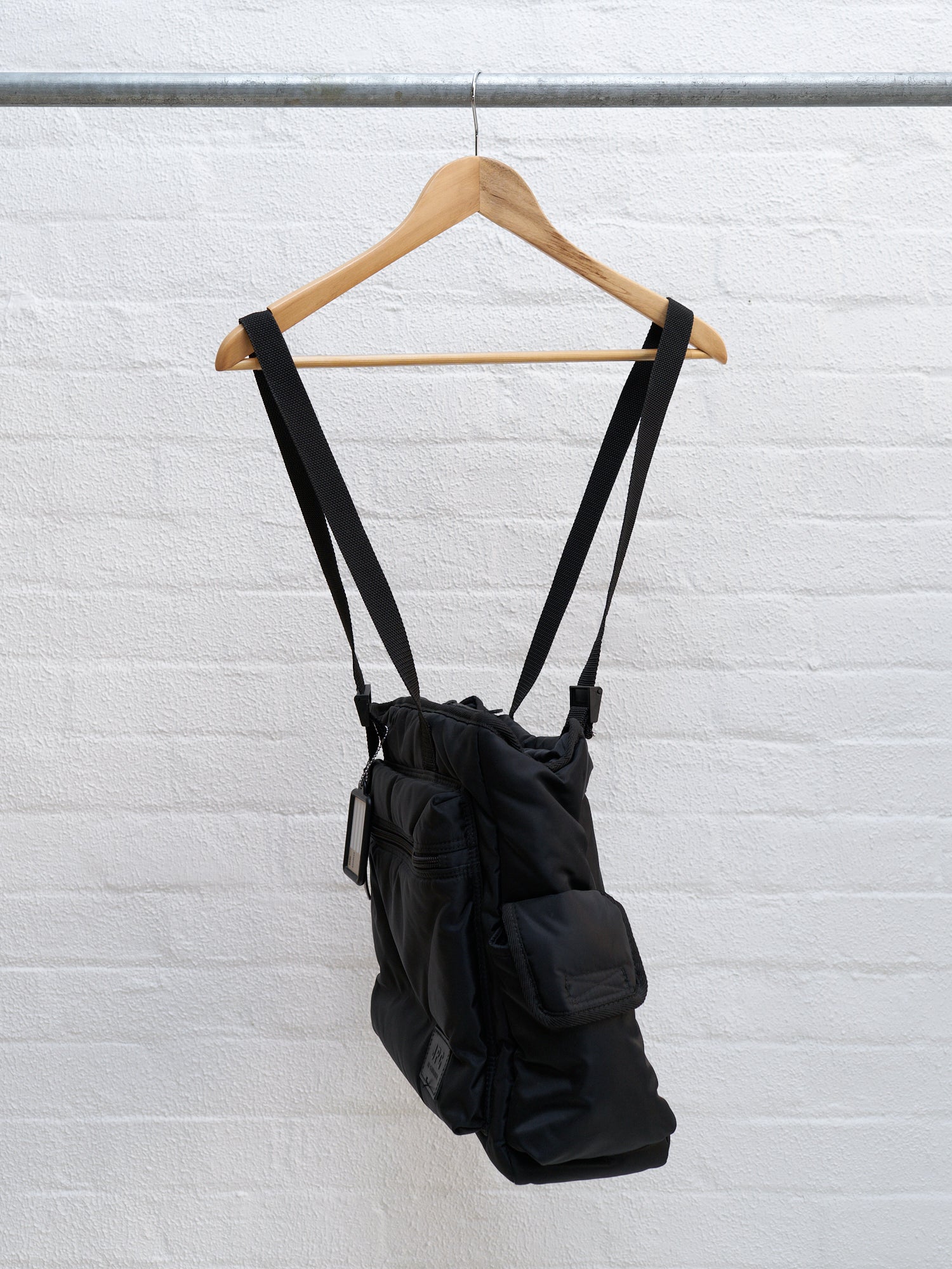Jean Paul Gaultier 1990s black nylon padded shoulder bag