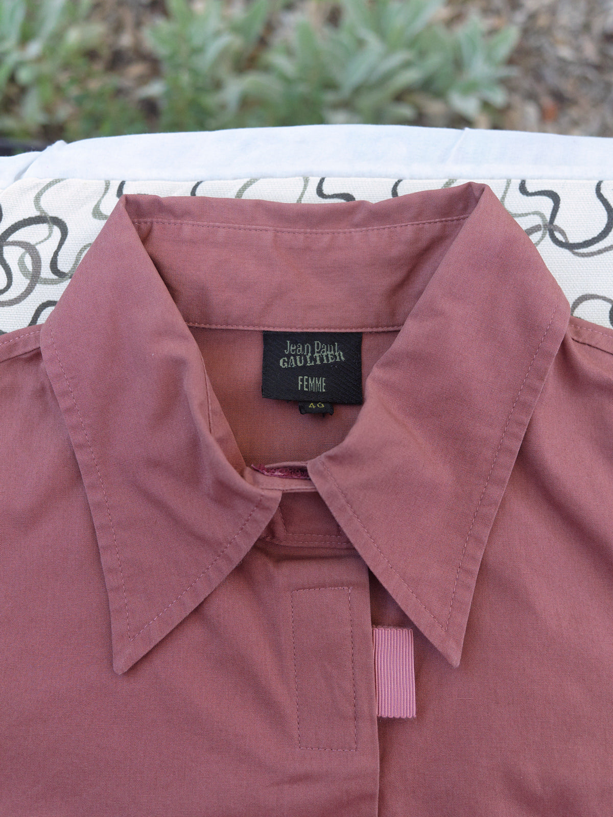 Jean paul gaultier femme salmon cotton velcro placket shirt