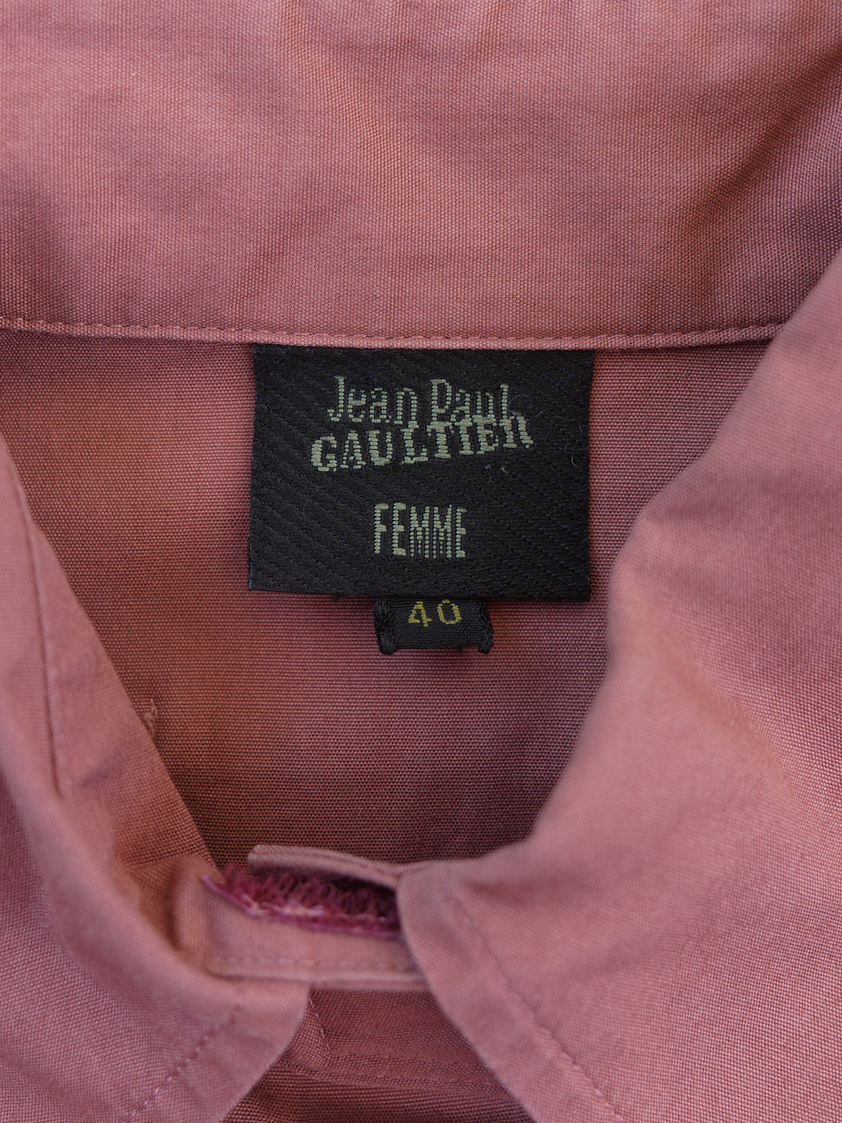 Jean Paul Gaultier Femme salmon cotton velcro placket shirt - womens 40 38