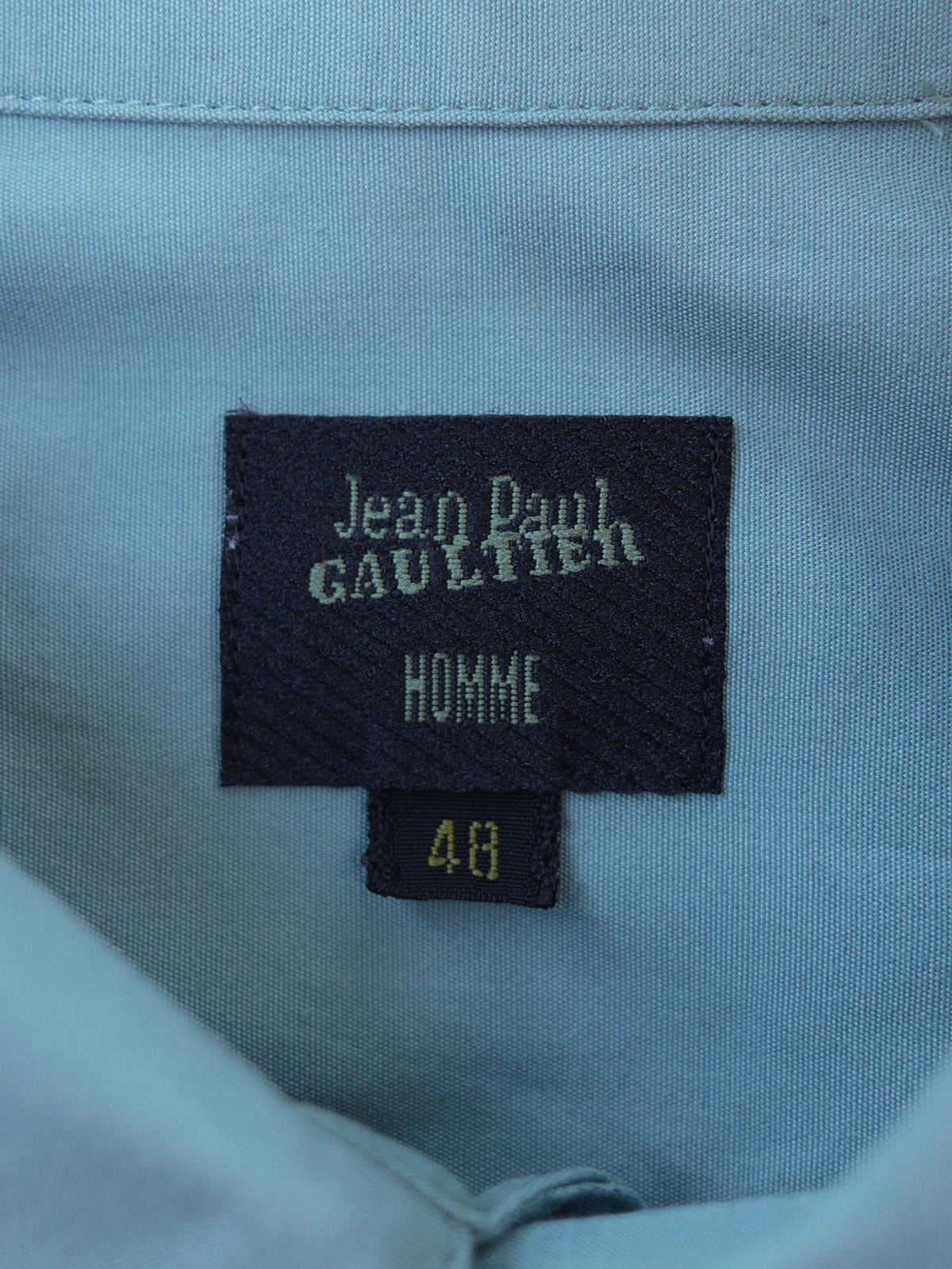 jean paul gaultier homme teal cotton triple pocket shirt