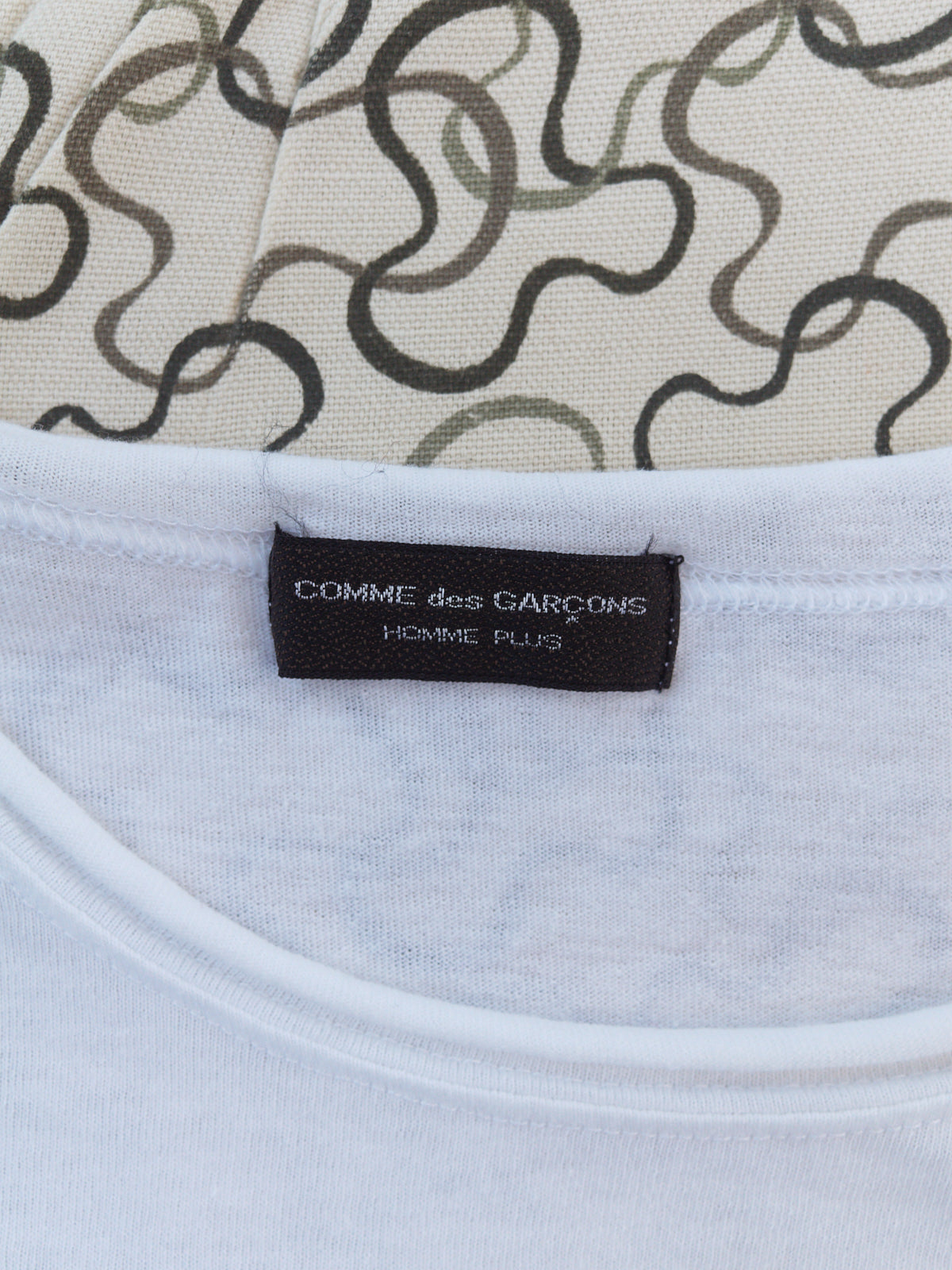 Comme des garcons homme plus 1992 white leaf motif longsleeve top