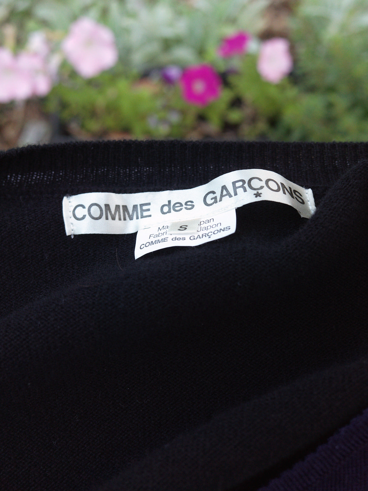 Comme des Garcons 2006 black navy wool layered camisole top cardigan - womens S