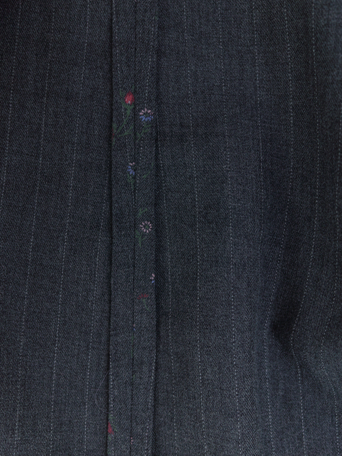 Robe de Chambre Comme des Garcons 1993 grey wool stripe floral print jacket M S