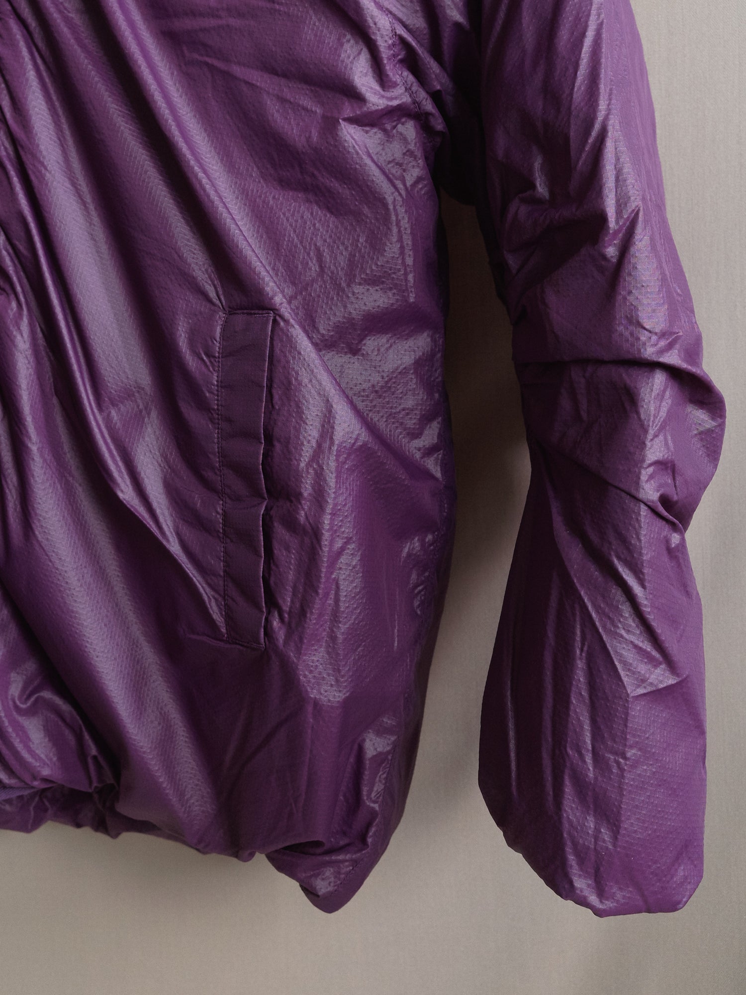 Final Home 1990s purple ripstop nylon hooded down jacket - mens S