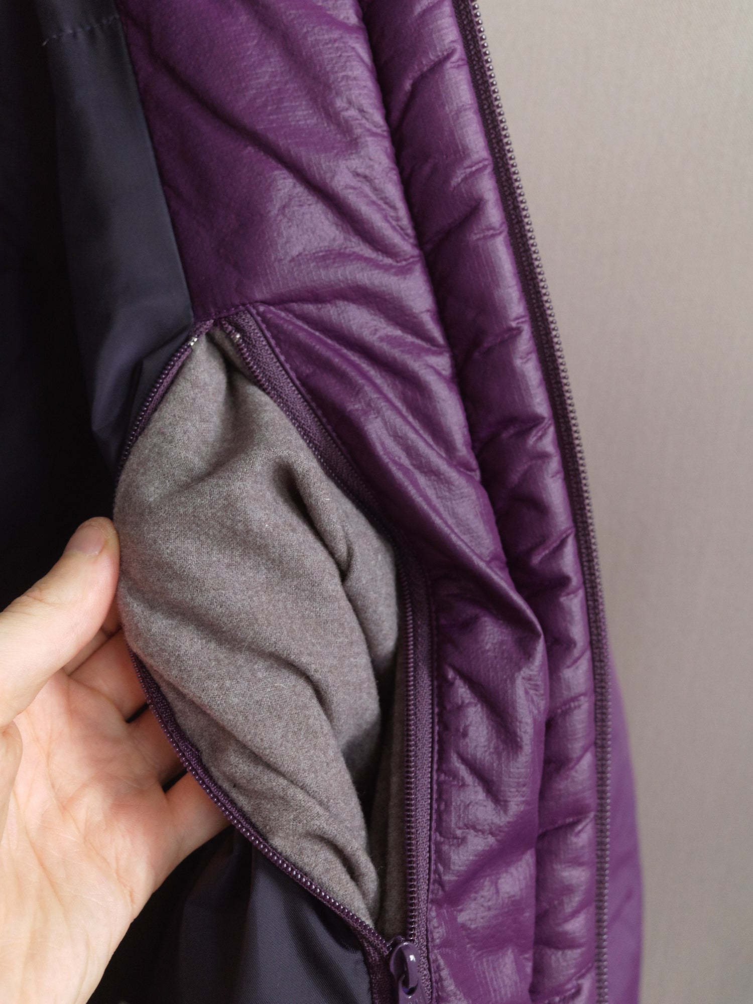 Final home 1990s purple ripstop nylon hooded down jacket – Filter 