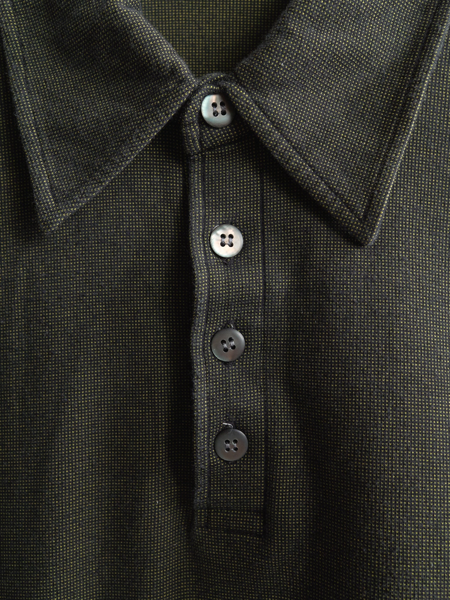 Yohji Yamamoto AAR 1990s green cotton blend irridescent polo shirt - mens XS S