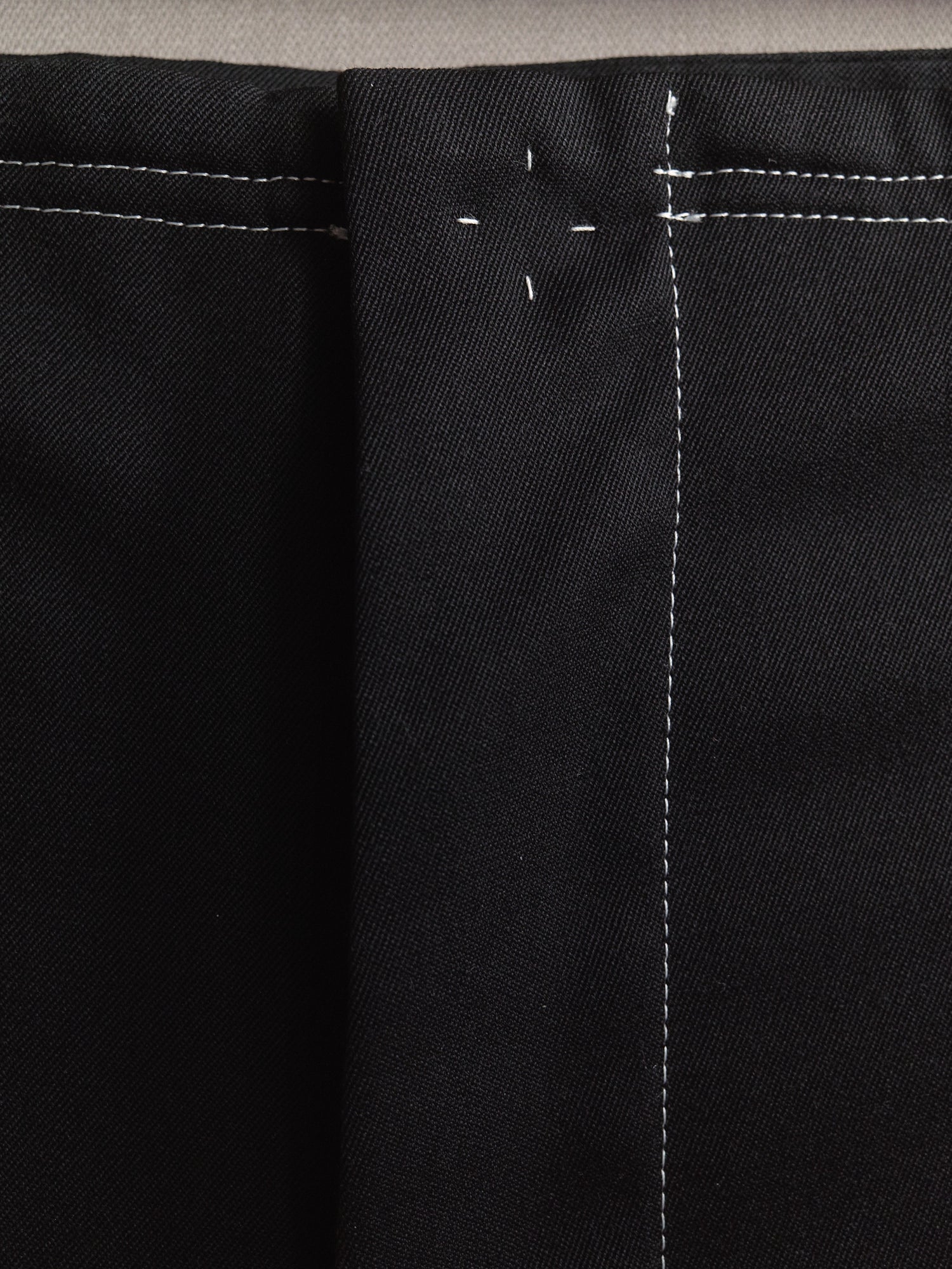 Y's Yohji Yamamoto black wool gabardine contrast stitch high waist pants - M L