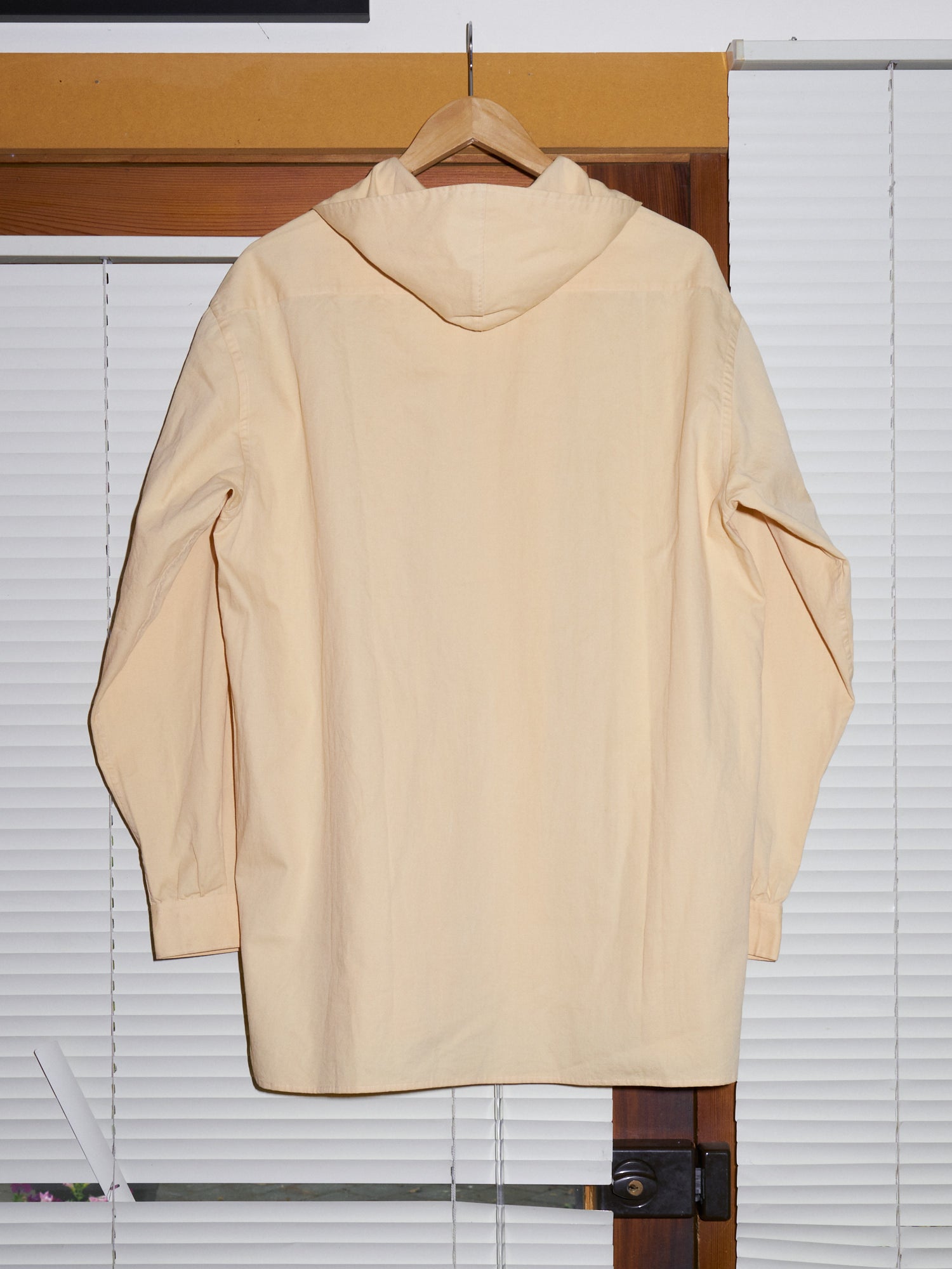 Ys for Men Yohji Yamamoto 1990s yellow cotton zipped hooded shirt jacket - sz L