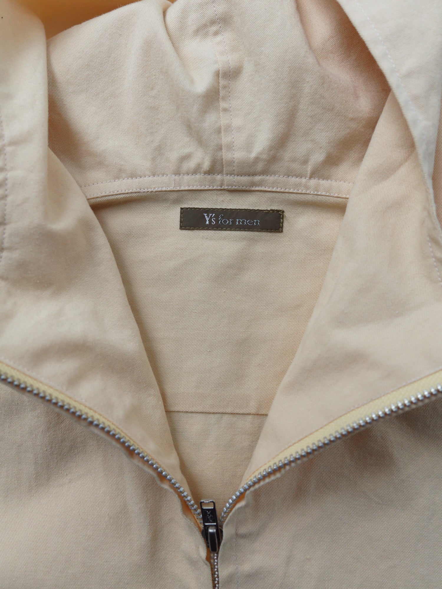 Ys for Men Yohji Yamamoto 1990s yellow cotton zipped hooded shirt jacket - sz L