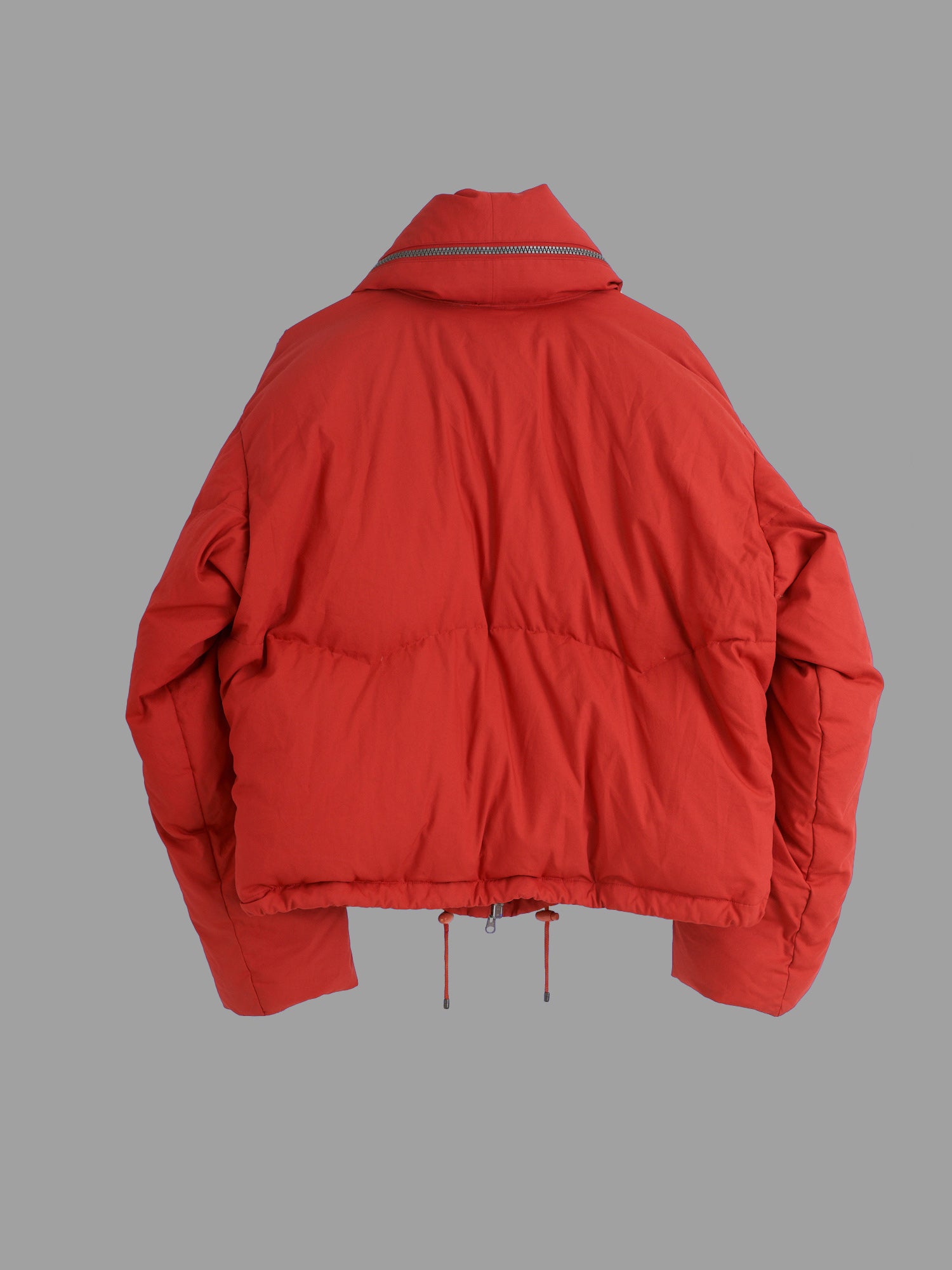 Issey Miyake 1990s red polyester collar hood multi pocket down