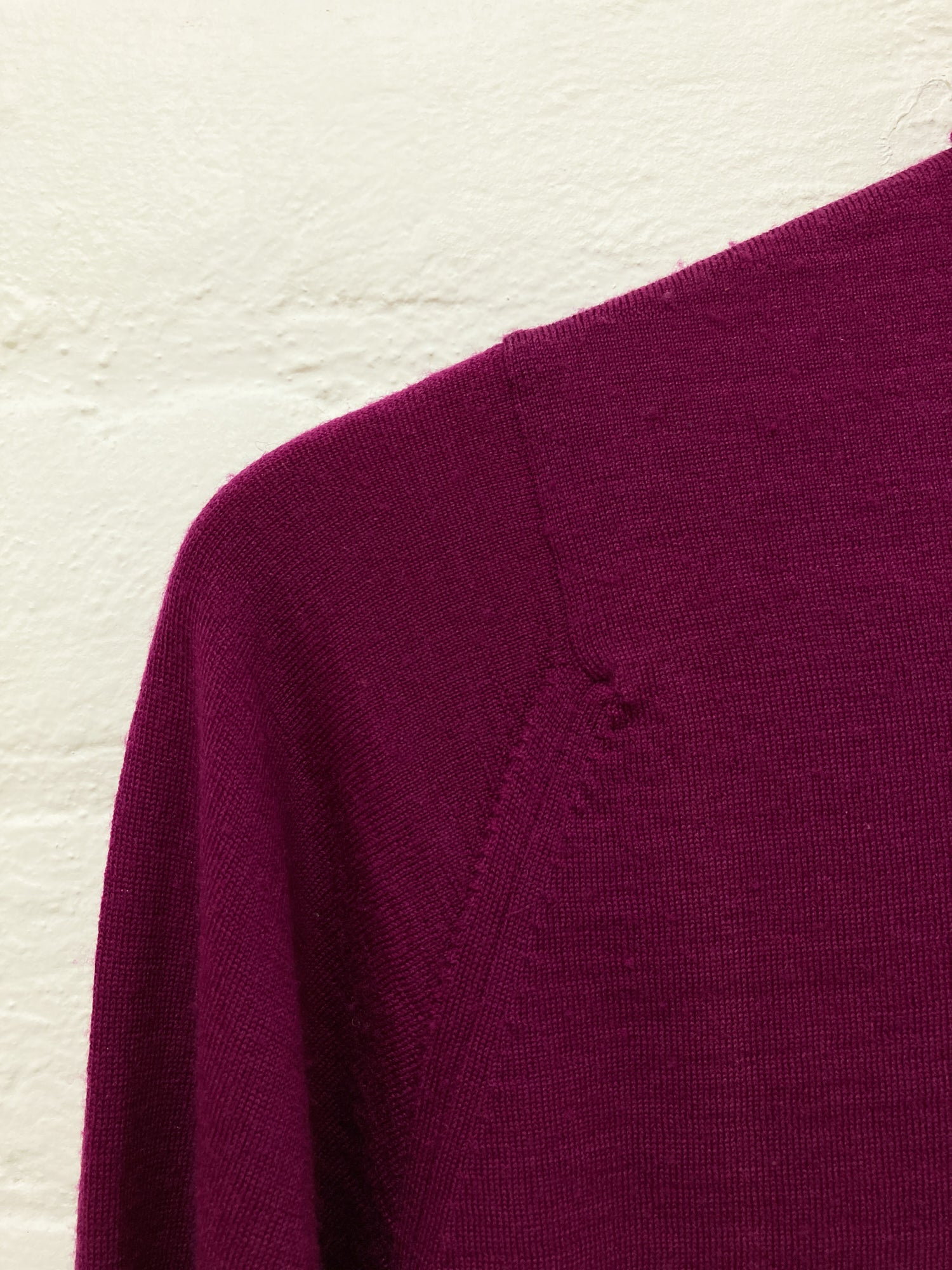 John Smedley pinkish-purple wool knit point collar cardigan - womens XS S