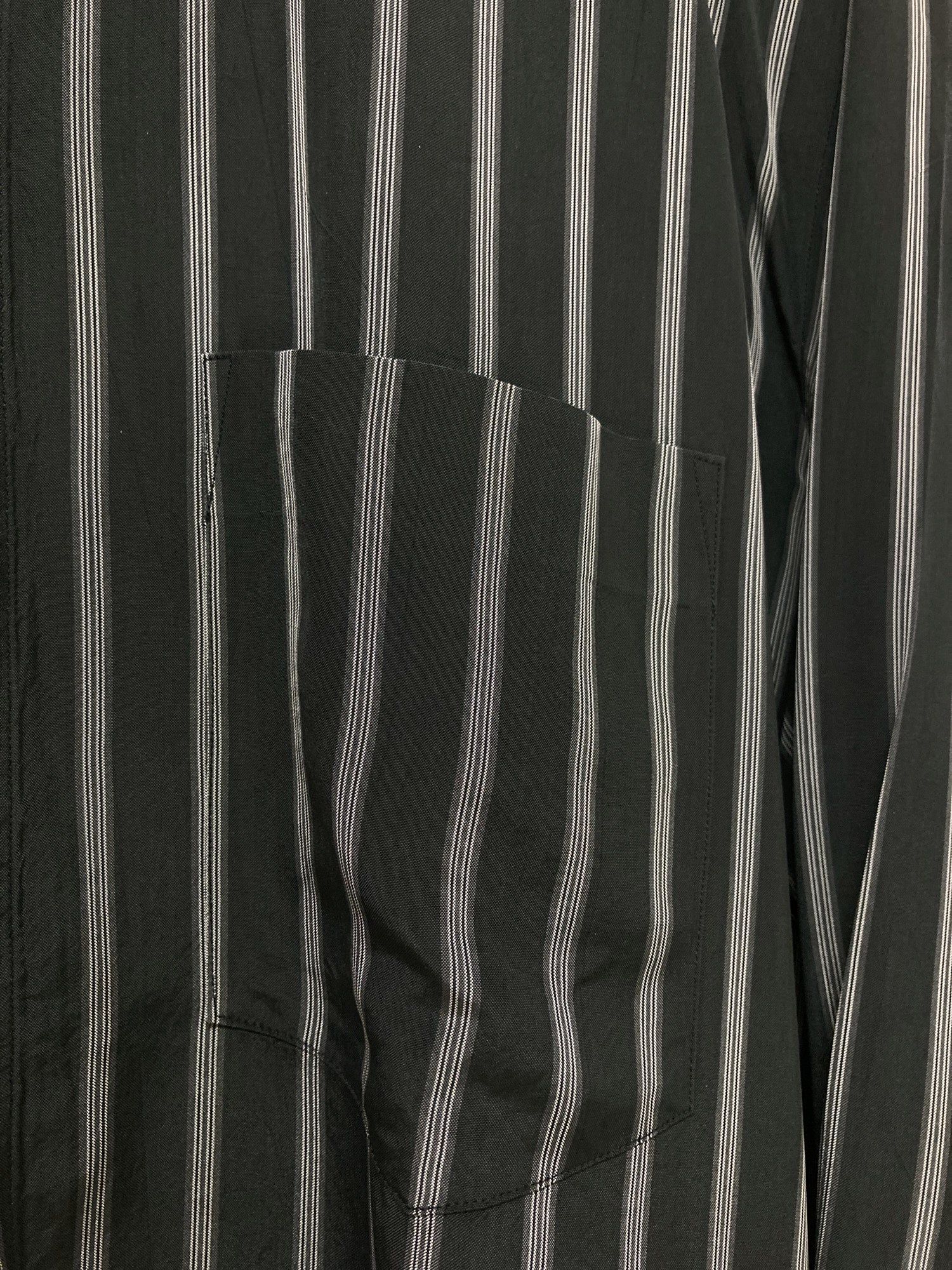 Comme des Garcons Homme 1980s black rayon striped longsleeve shirt