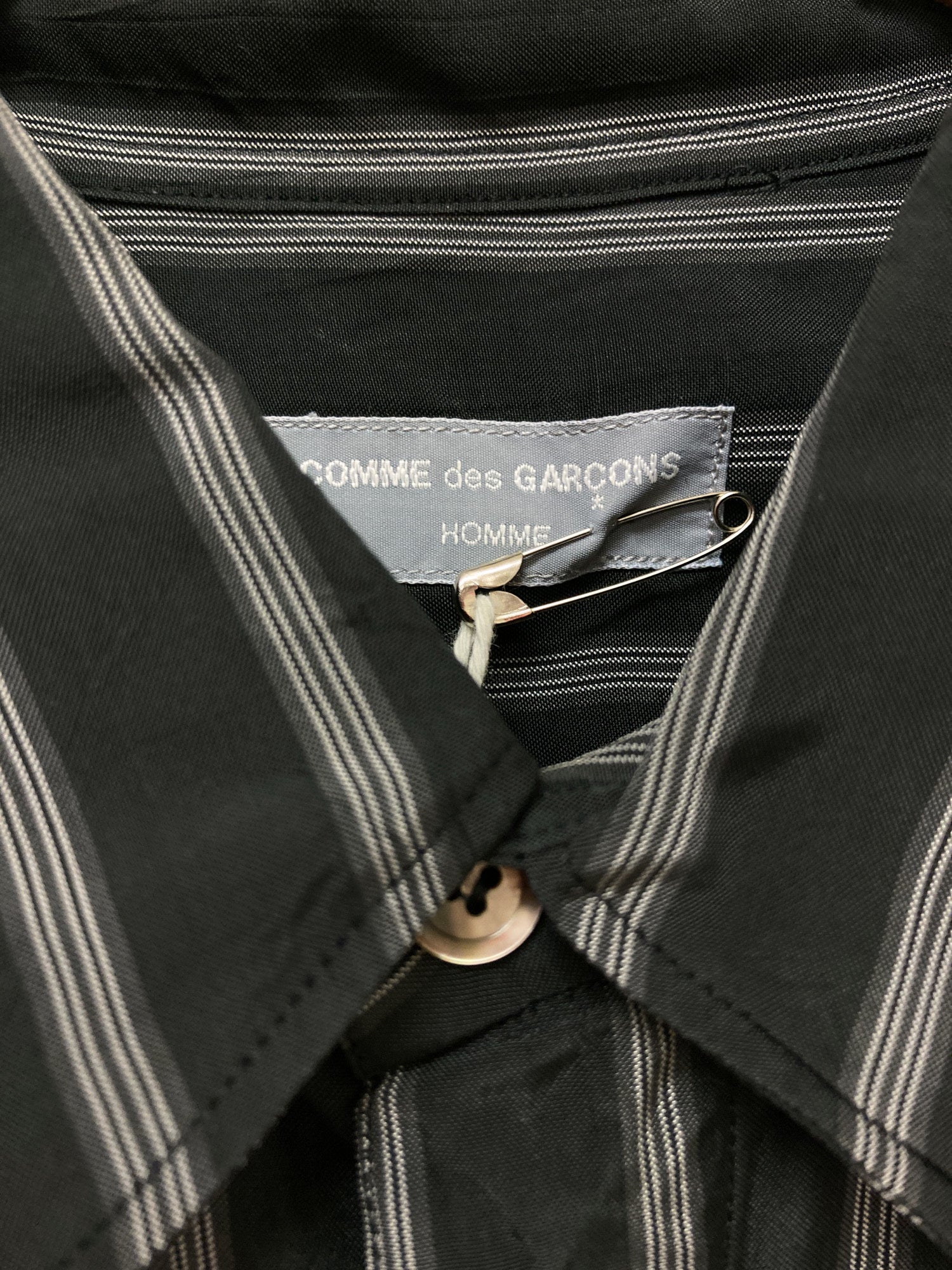 80s comme des garçons homme shirt Comme des Garcons Homme 1980s black rayon striped longsleeve shirt