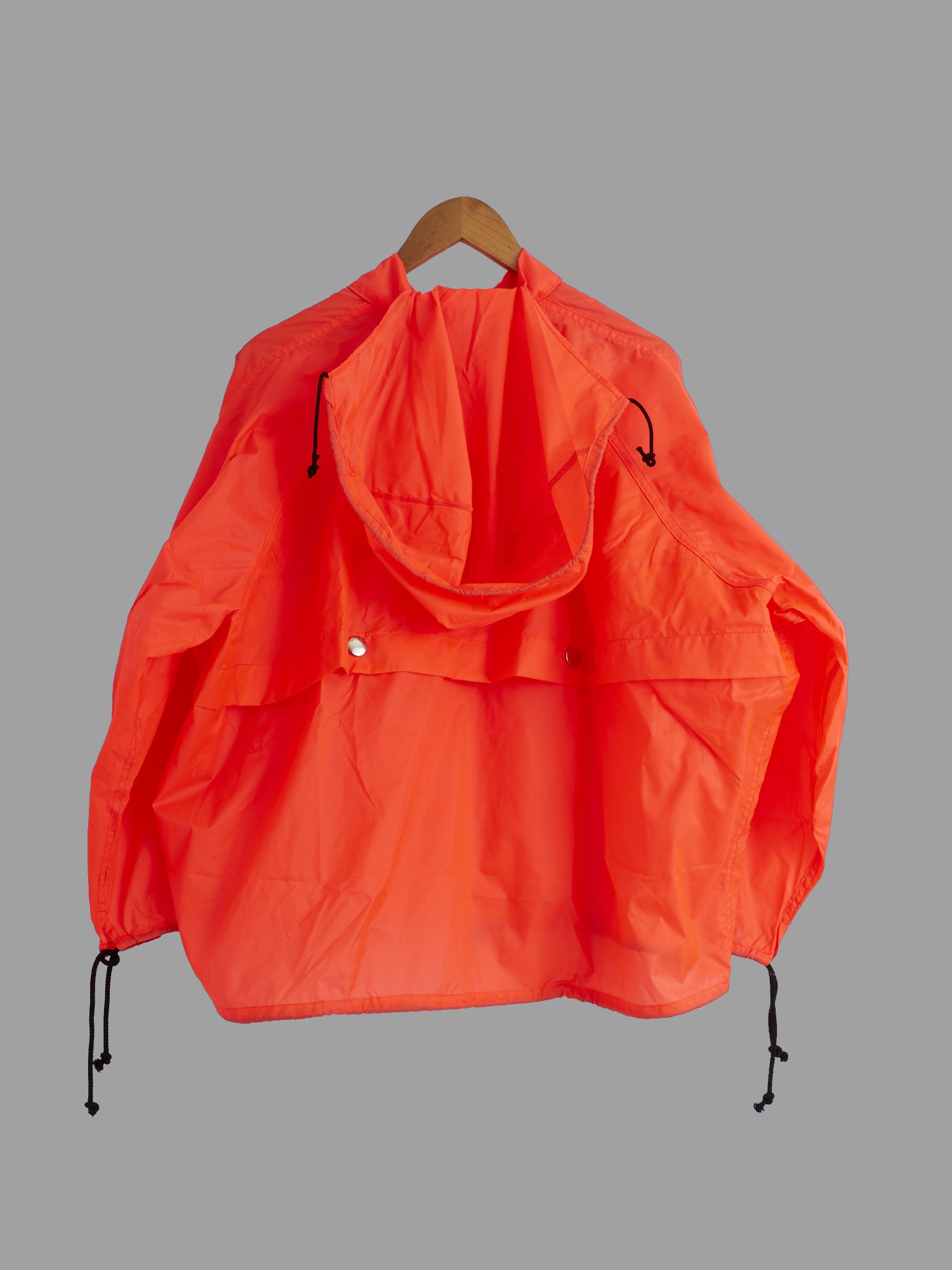 Yohji Yamamoto Workshop 1980s fluorescent orange extra wide hooded jacket -  L M