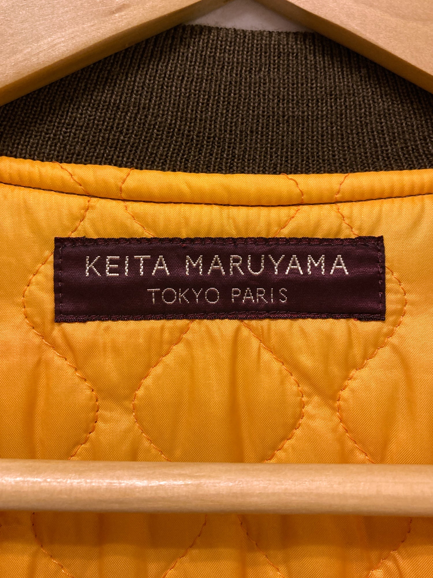 Keita Maruyama Homme 1990s brown padded MA-1 style pullover bomber jacket - M L