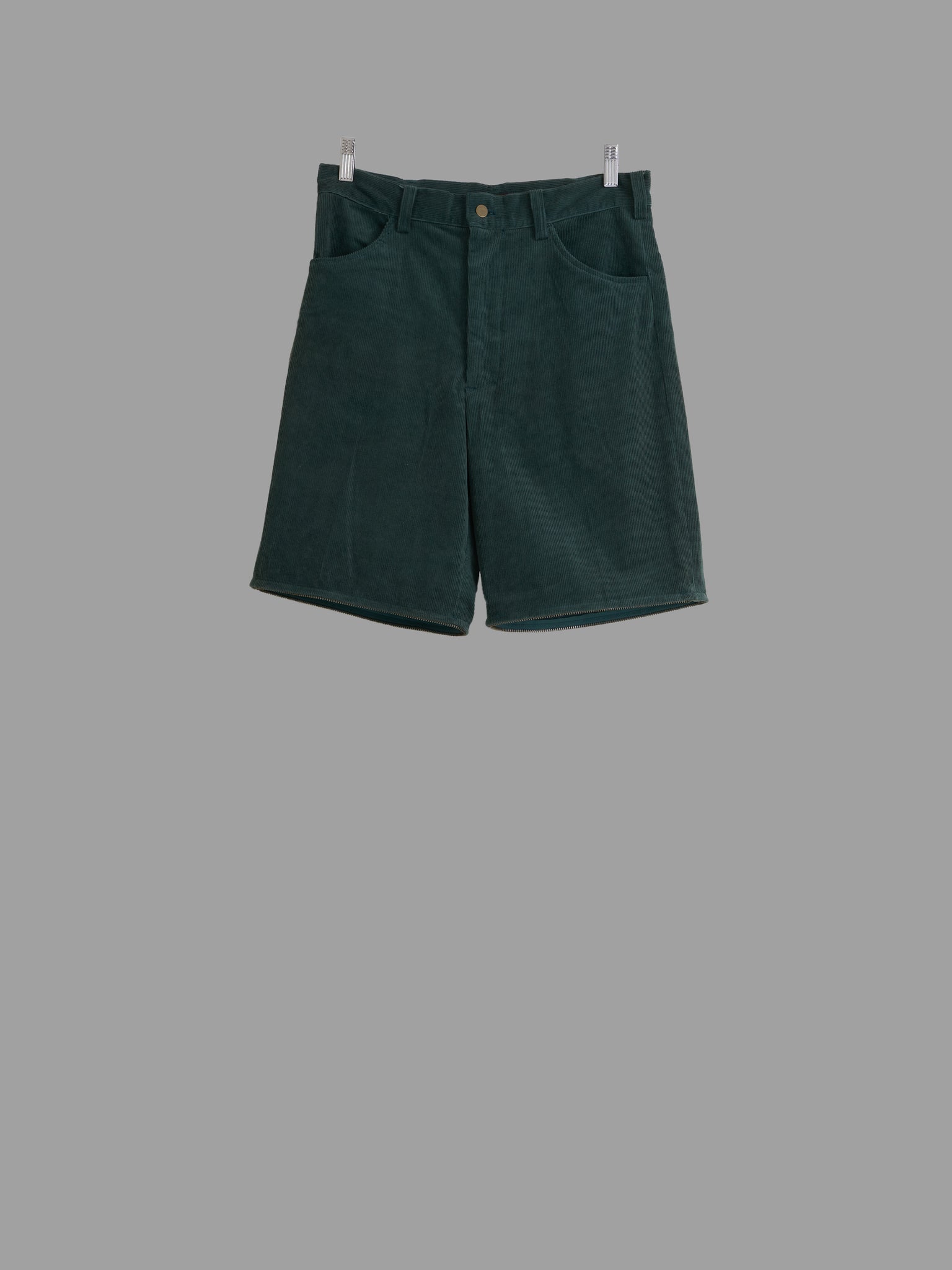 Keita Maruyama Homme 1990s dark green corduroy two way zip off trousers - size M