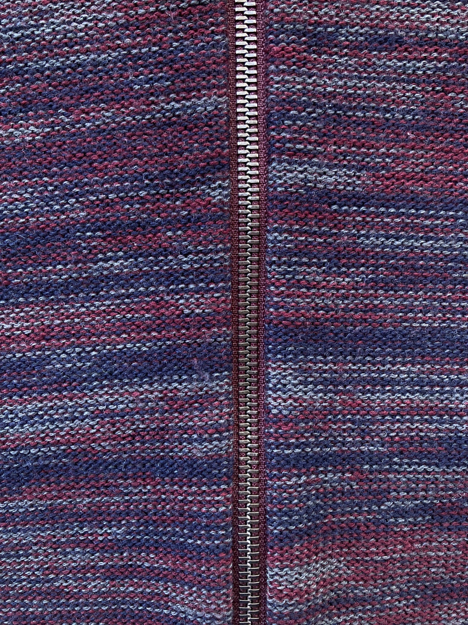 Mandarina Duck 1990s purple heathered wool extended sleeve zip cardigan - sz 40