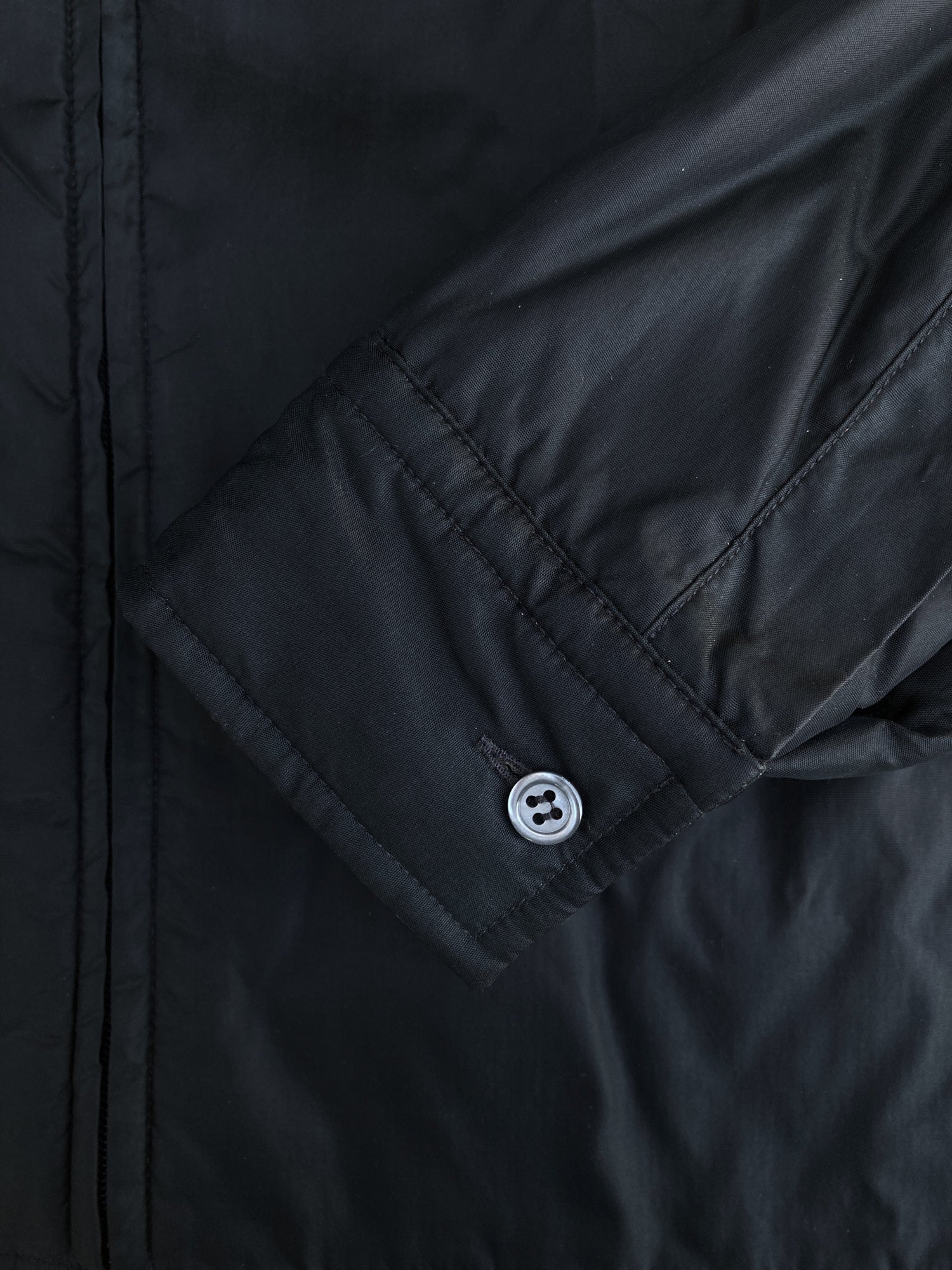 Samsonite 1990s black padded zip front shirt jacket - mens S