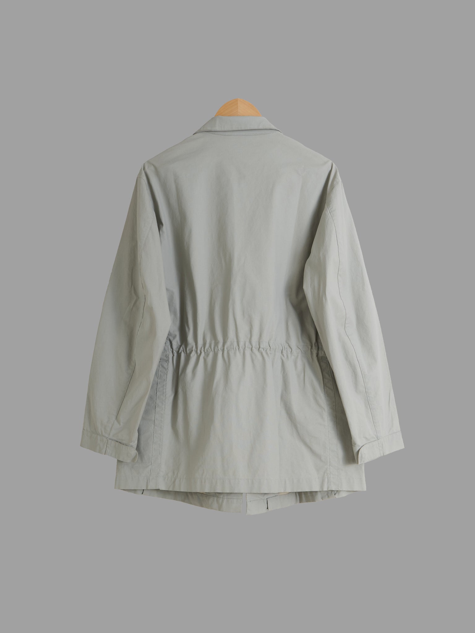 Mandarina Duck 1990s khaki grey drawstring waist stand collar jacket - mens 48