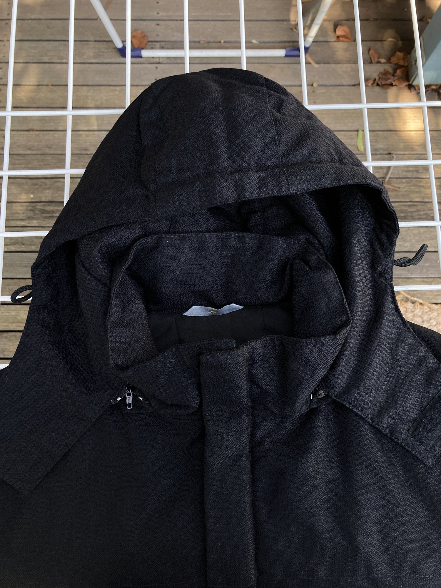 Mandarina Duck 2000s black padded nylon blend removable hood parka