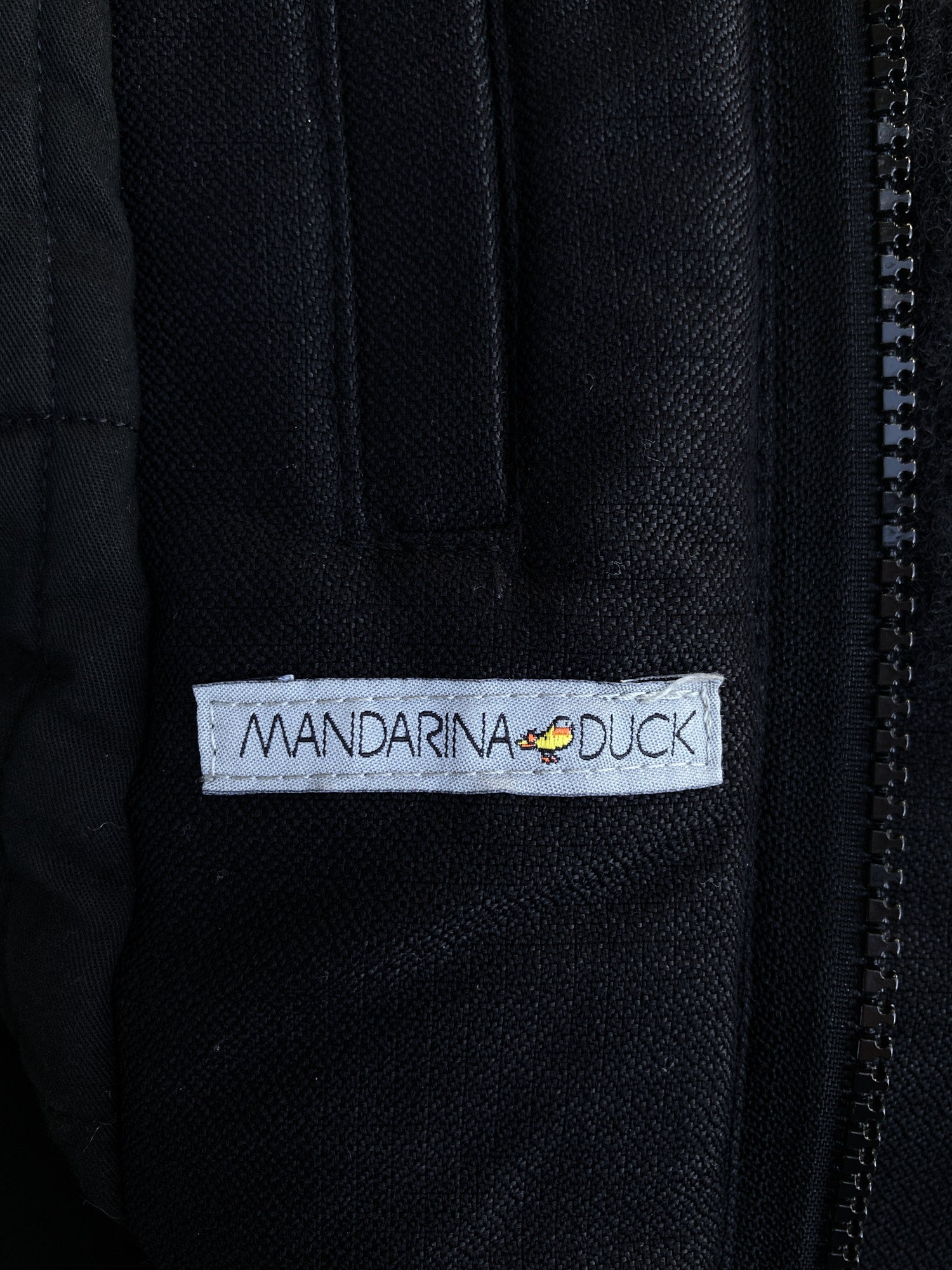 Mandarina Duck 2000s black padded nylon blend removable hood parka - IT 46