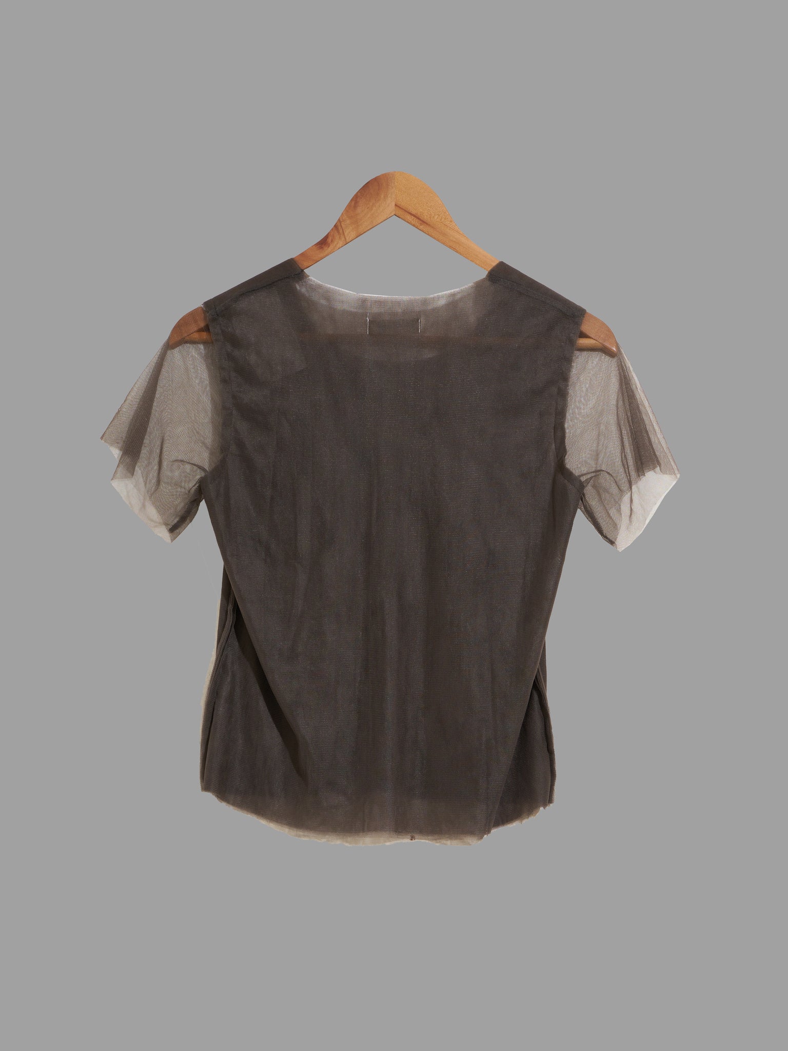 Comme des Garcons 1997 grey nylon mesh 5 layer tshirt - approx M S