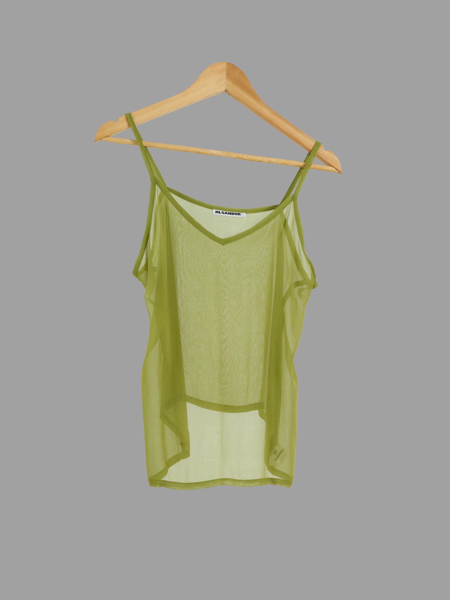 Jil Sander 1980s green sheer viscose camisole top - womens size 38