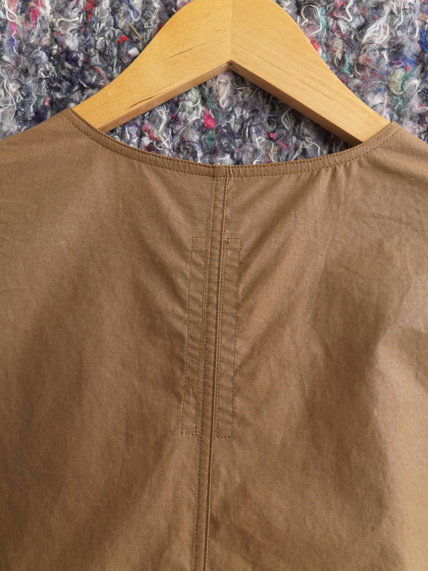 Rick Owens SS2015 FAUN brown coated cotton v neck sleeveless tunic - mens XS