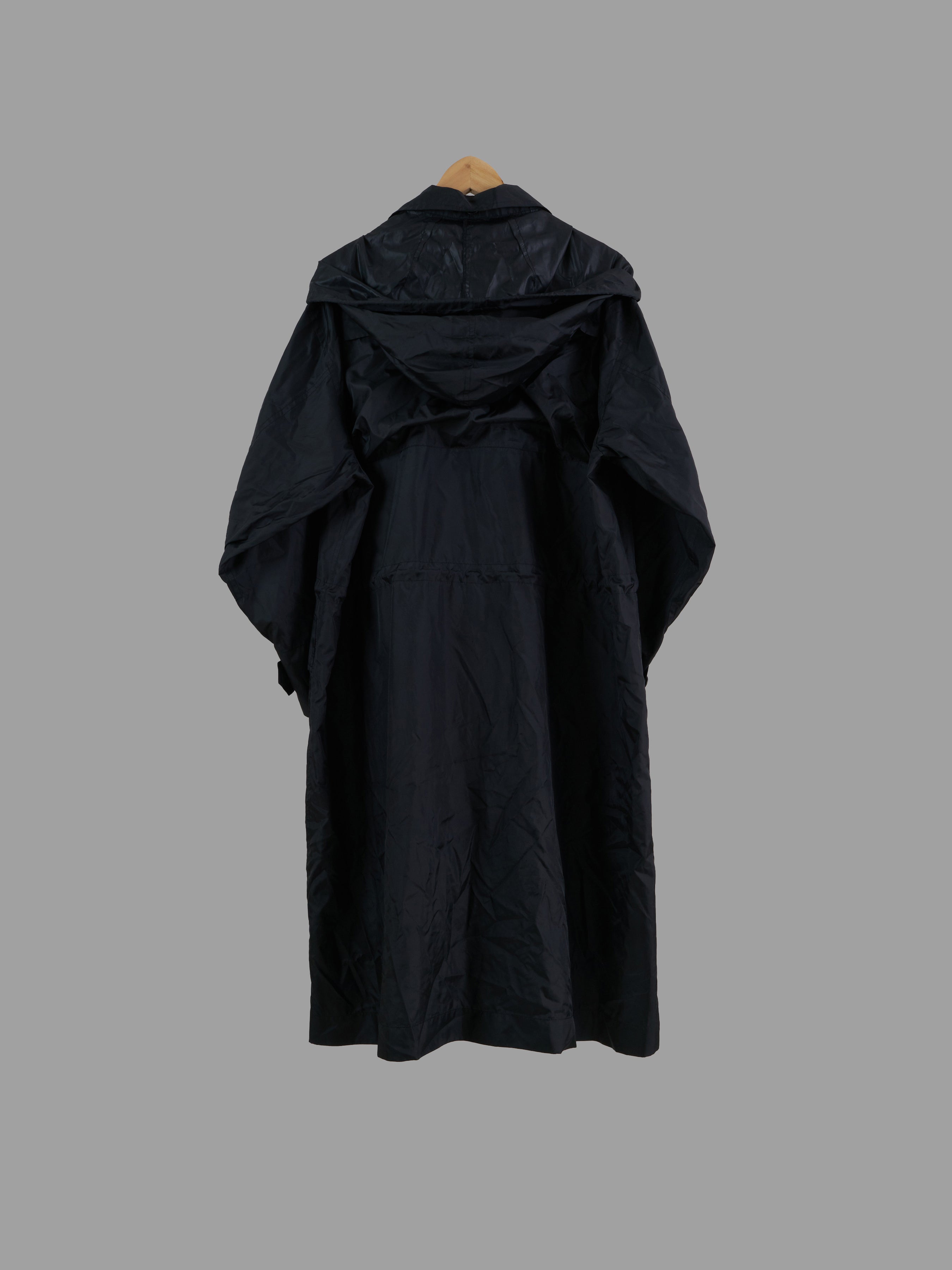 Issey Miyake Windcoat black lightweight polyester packable 