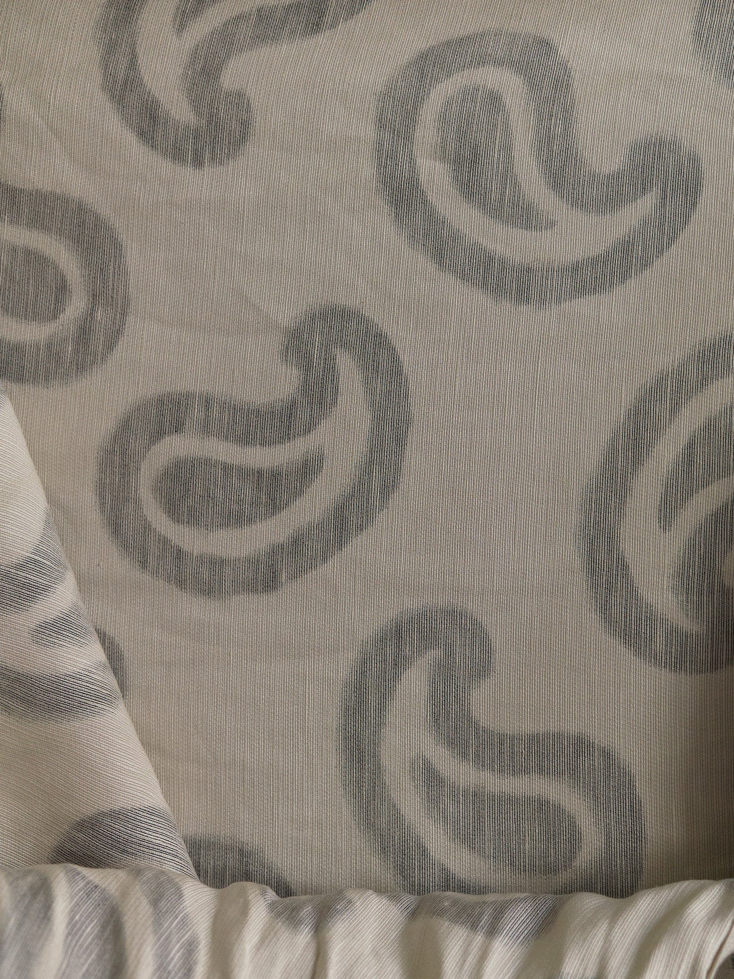 Dries Van Noten cream paisley patterned silk grosgrain tie neck dress - size 40