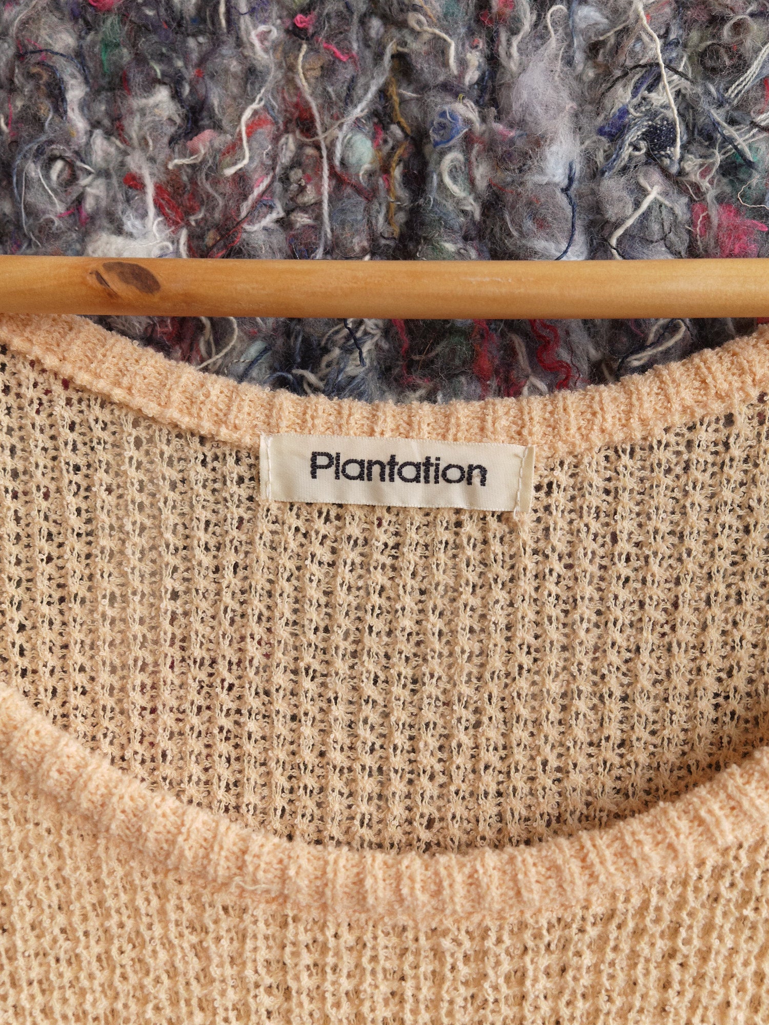 Issey Miyake Plantation 1980s peach cotton nylon knitted sleeveless dress - M S