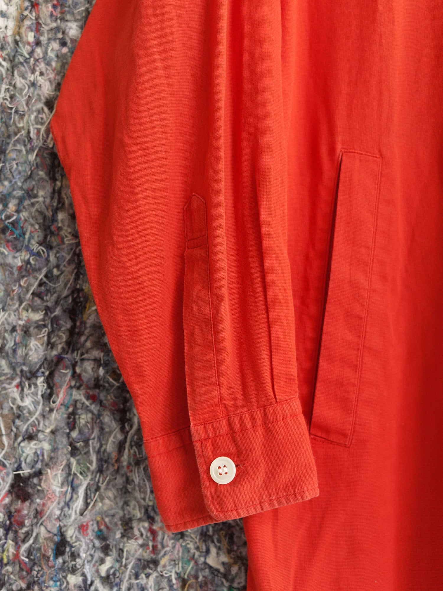 Comme des Garcons Homme 1997 red cotton drawstring hem zip jacket - approx M