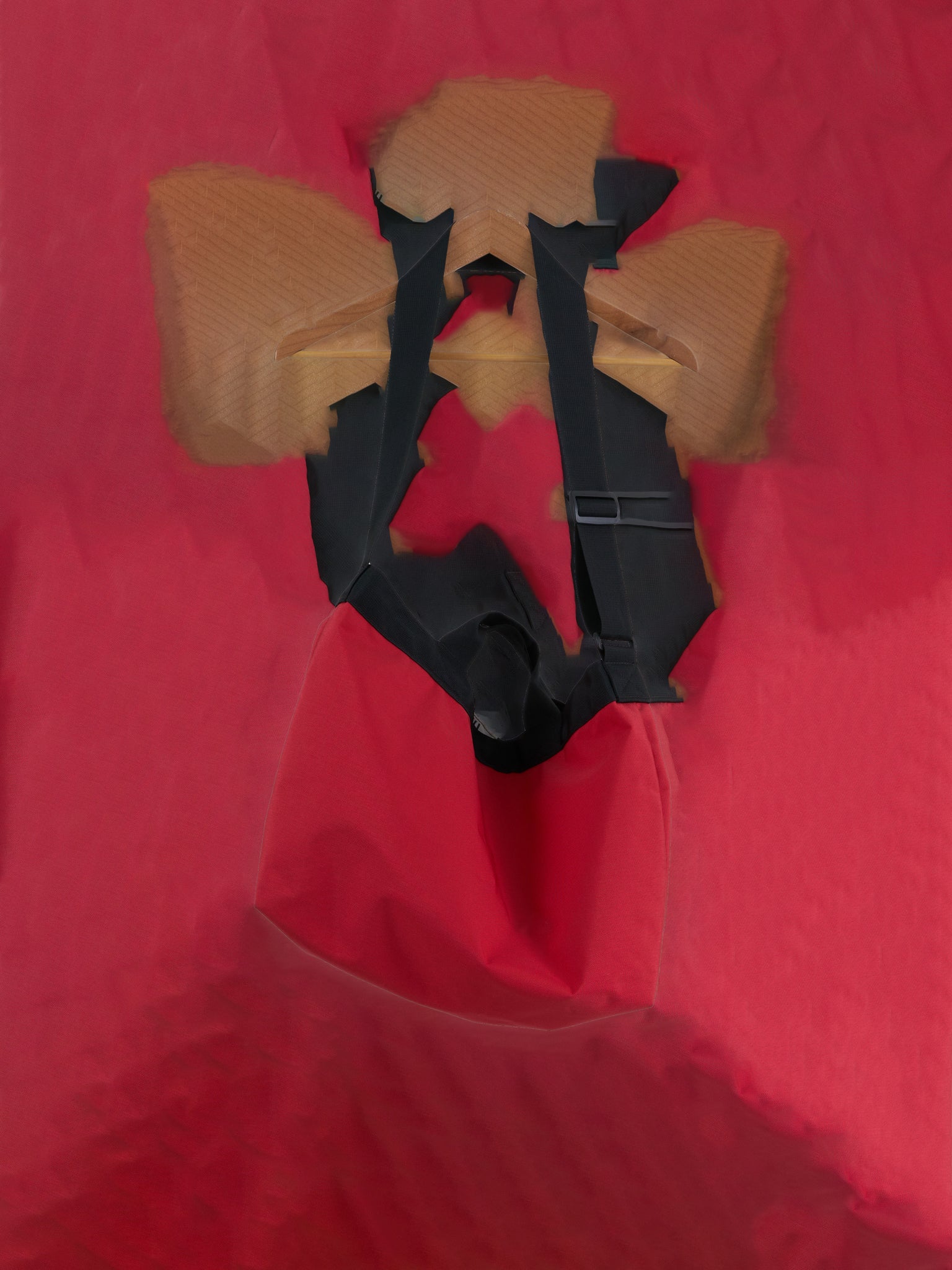 MHL Margaret Howell red nylon interior cover shoulder bag