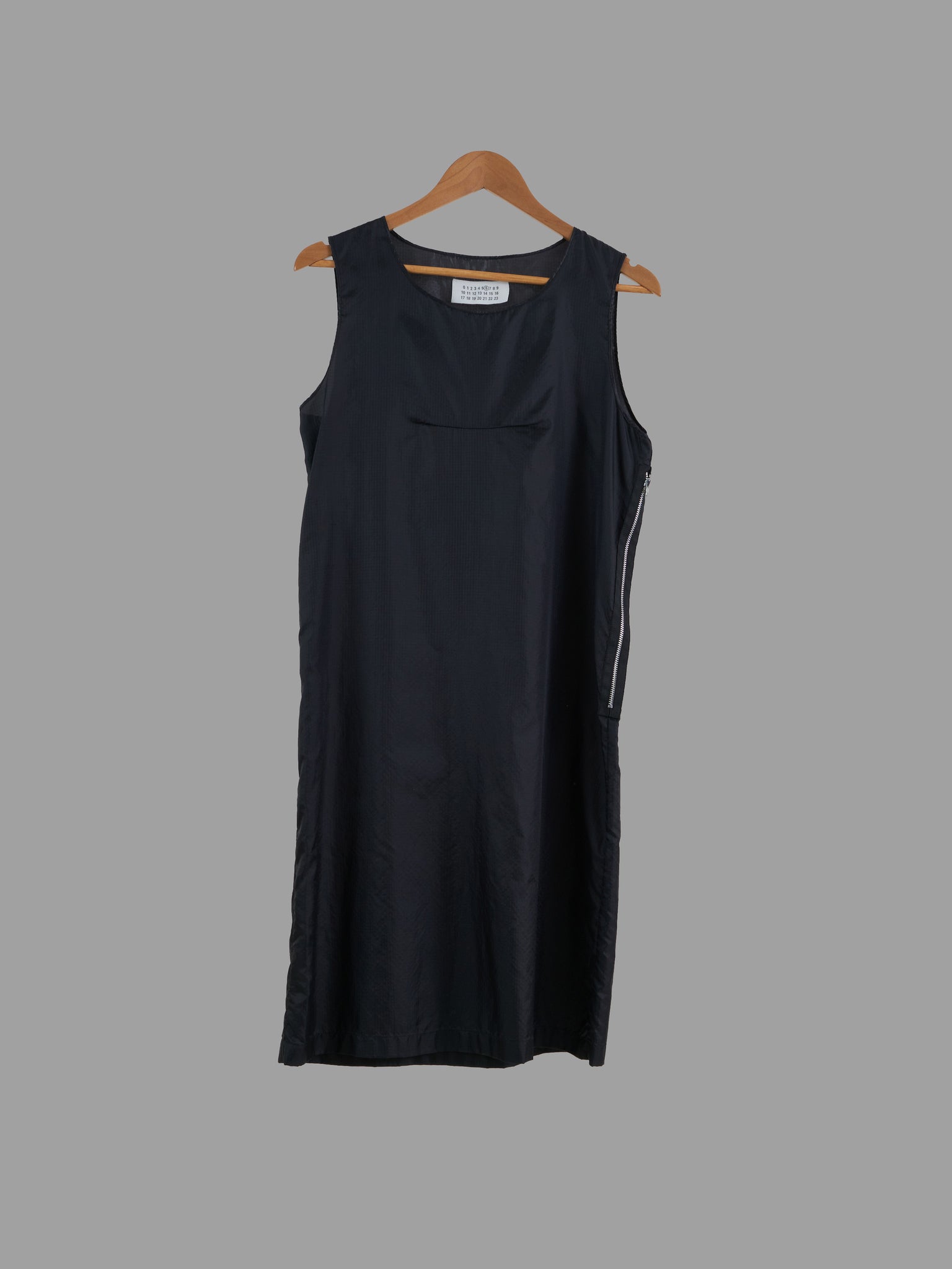 Maison Martin Margiela line 6 1990s - 2000s black ripstop nylon sleeveless dress
