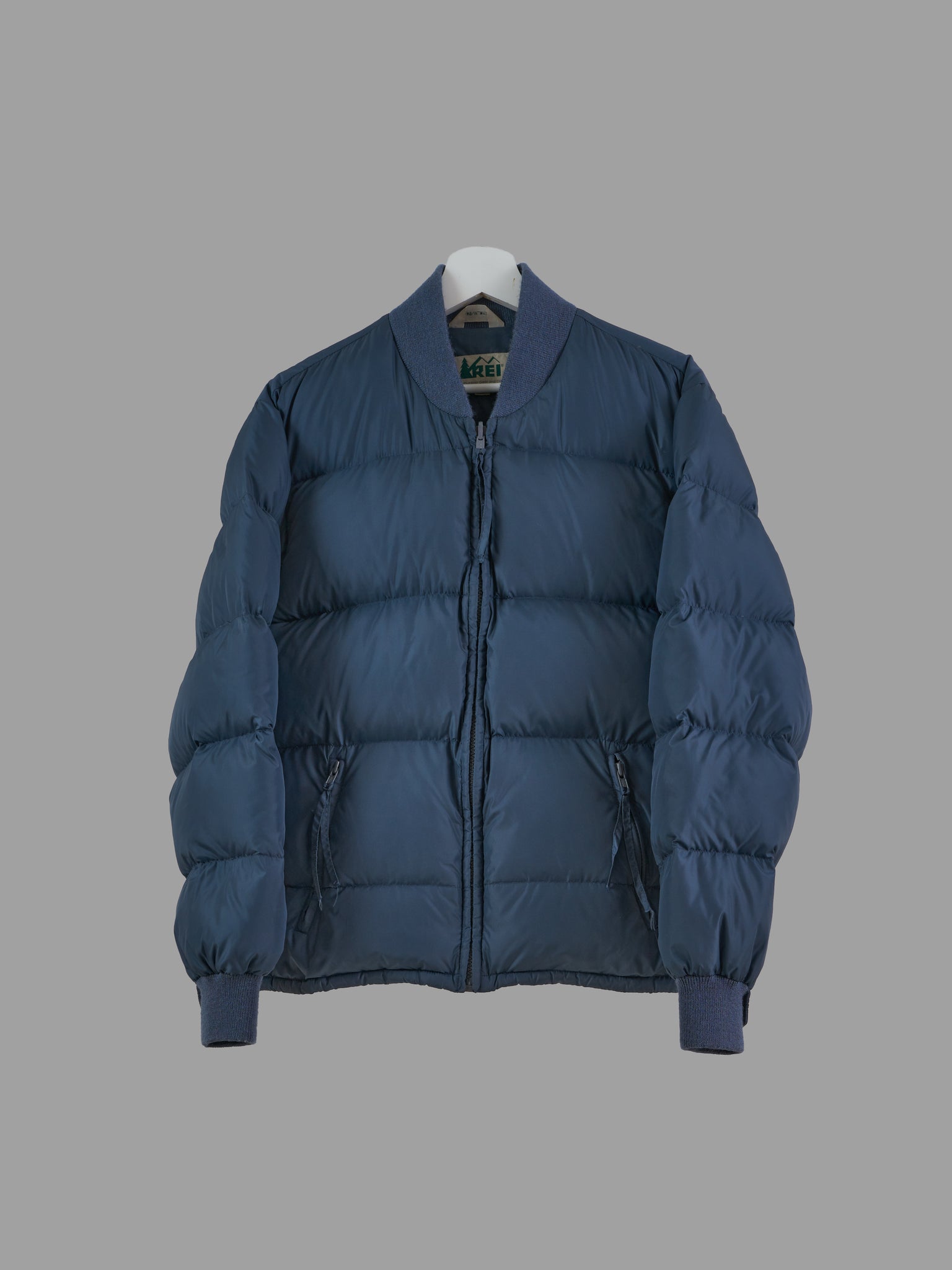 REI 1990s petrol blue nylon down bomber jacket - mens S XS