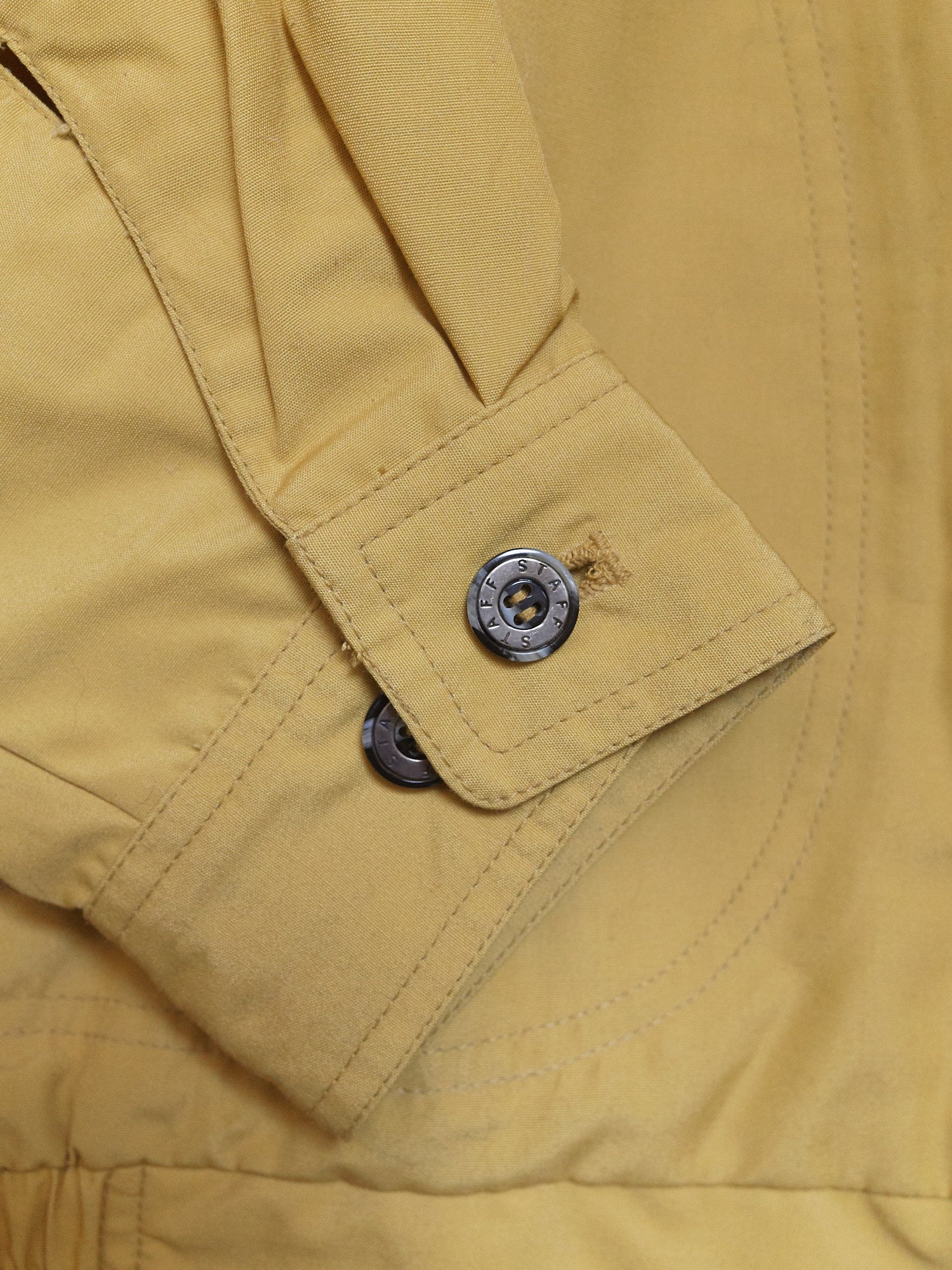 Vintage Staff Jumper mustard poly-cotton flap pocket bomber jacket - size M