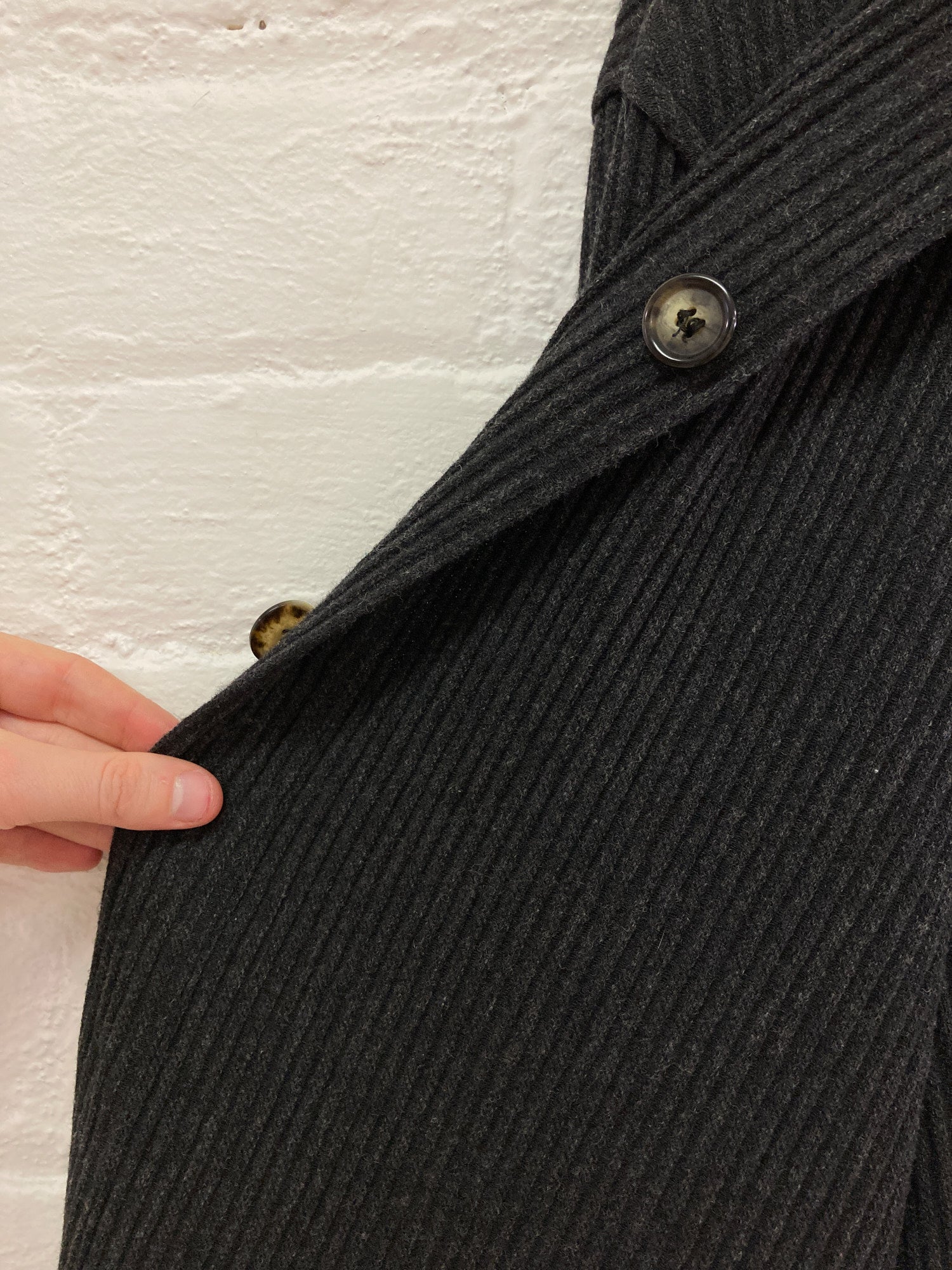 Marcel Lassance dark grey wool corduroy 5 button flap pocket jacket - size 48