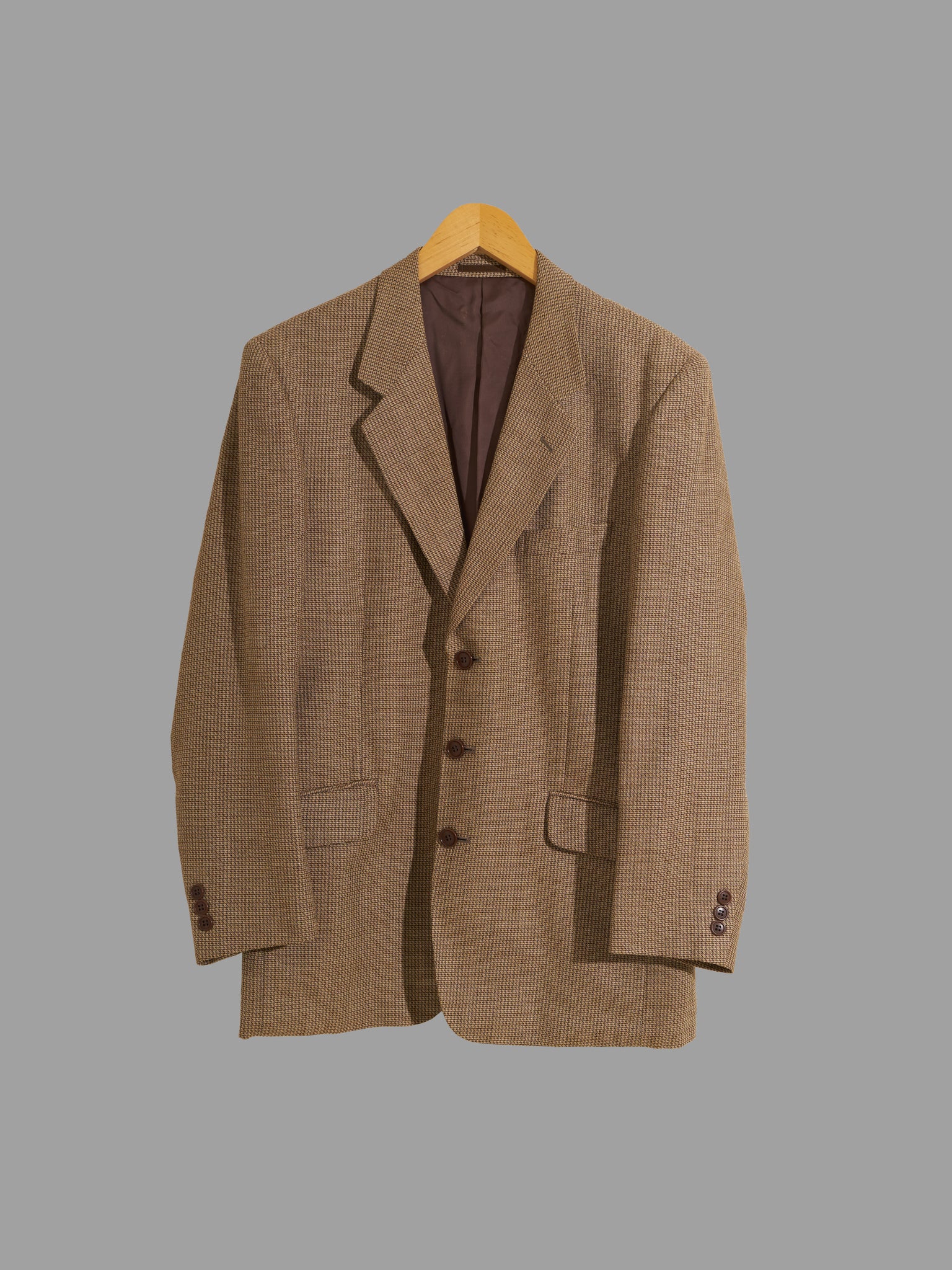 Vintage Yorkshire Tweed by Moon brown wool blend 3 button blazer - M L