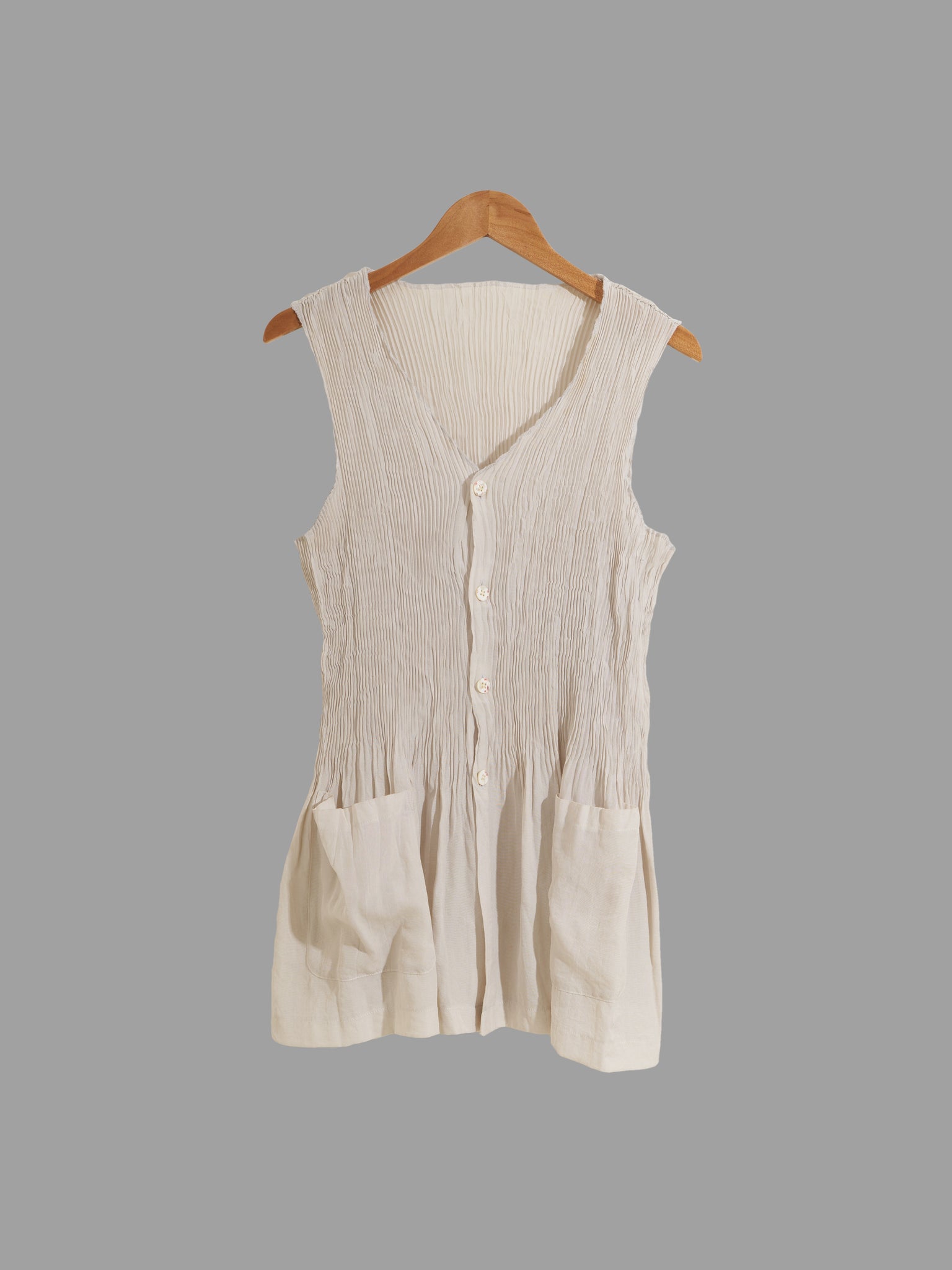 Tricot Comme des Garcons 1993 pleated triacetate sleeveless tunic