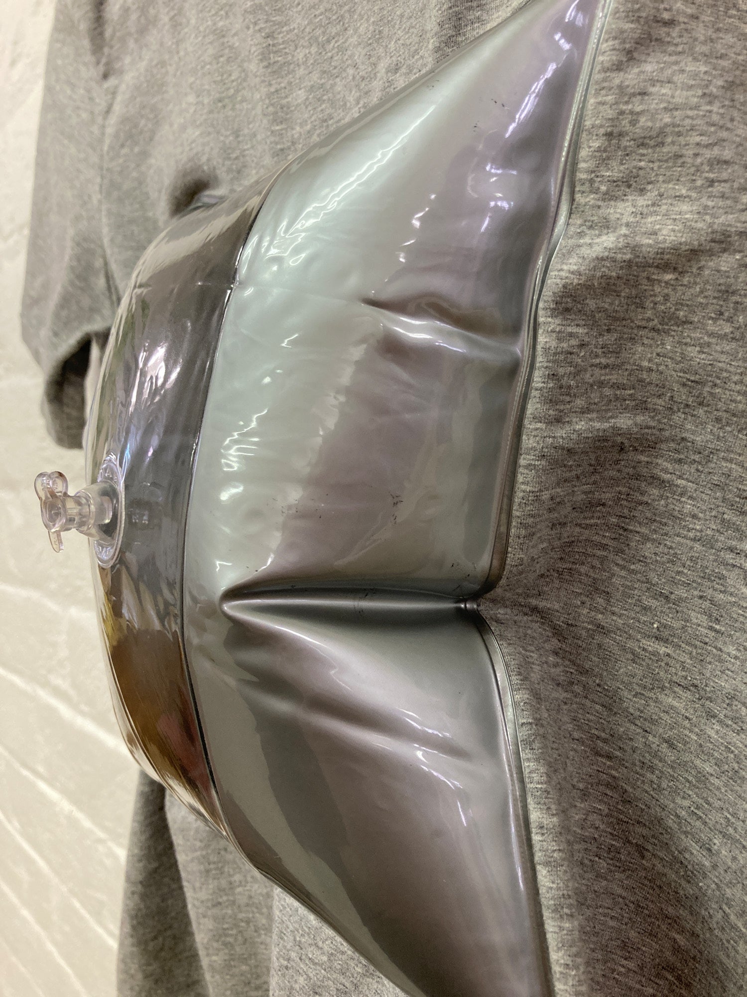 Issey Miyake grey marle inflatable panel tshirt - size S M