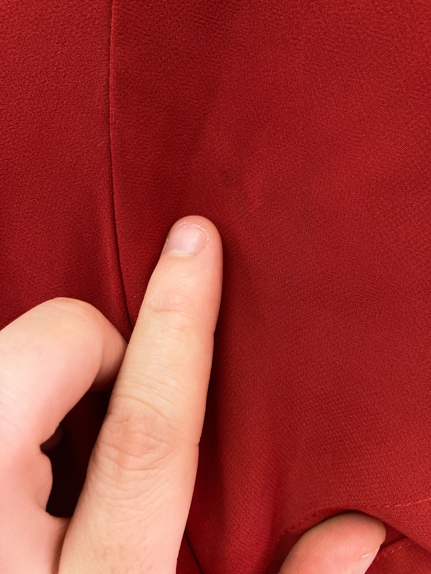 Comme des Garcons 1996 sheer burgundy polyester crepe short sleeve dress - S M