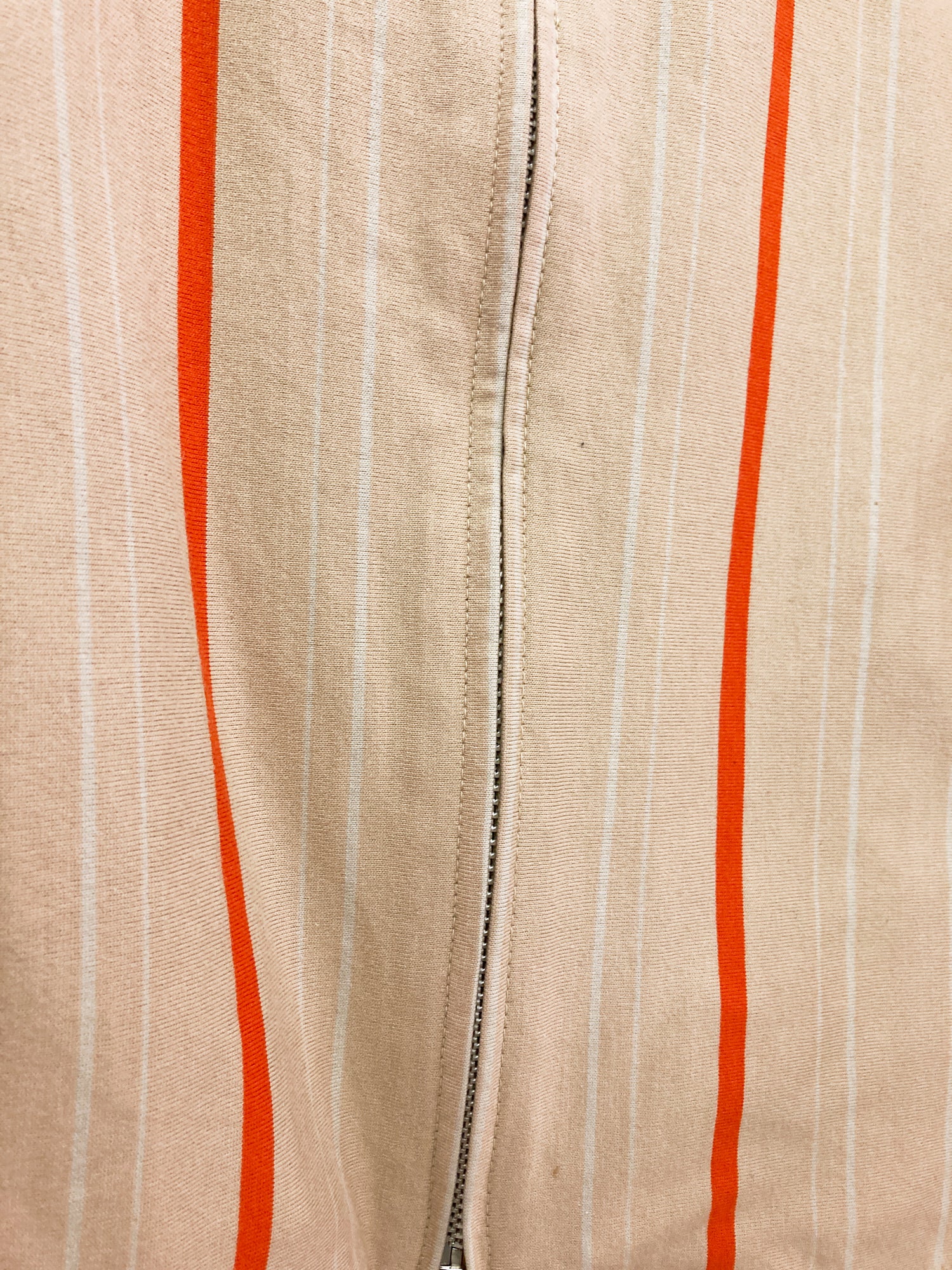 Y's for Men Yohji Yamamoto beige orange stripe jersey knit zip jacket - size 3 M