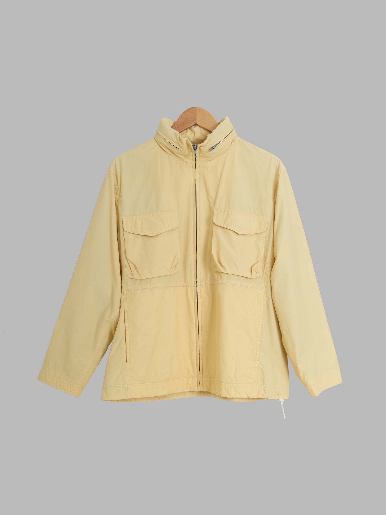 Maurizio Baldassari 1990s yellow collar hood parachute jacket - mens M L