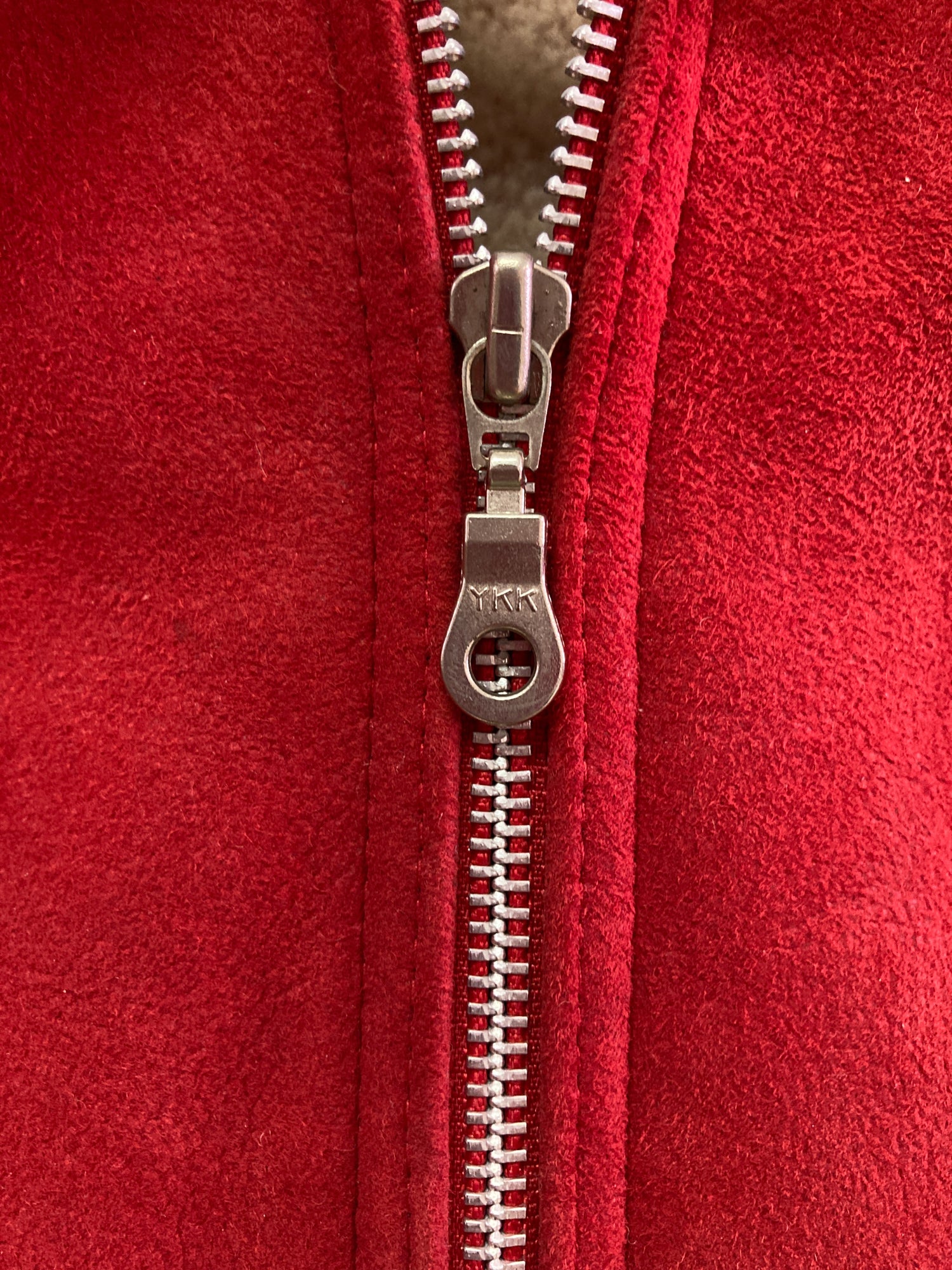 vintage Marsil Paris red leather mouton zip jacket - womens 36 S XS